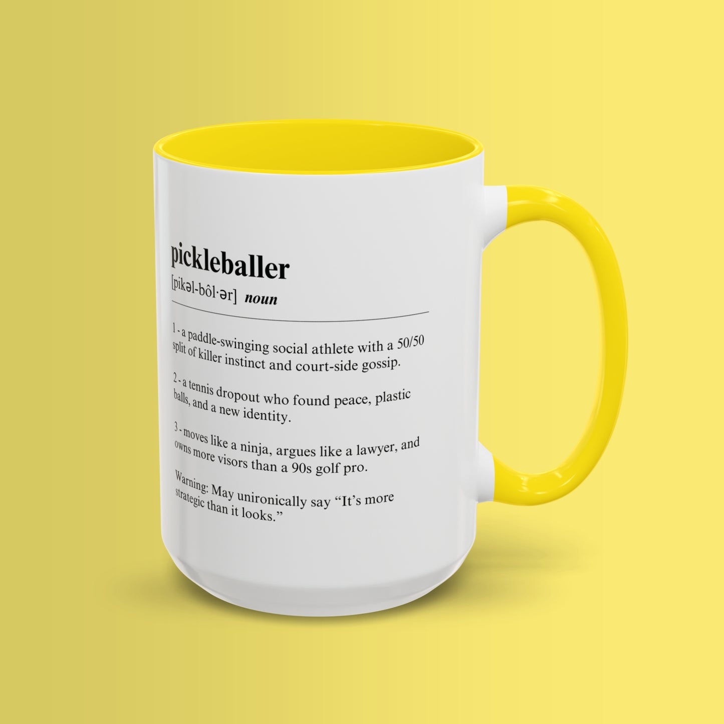 Pickleball Mug 11oz & 15oz Funny Dictionary Mug for Pickleballer