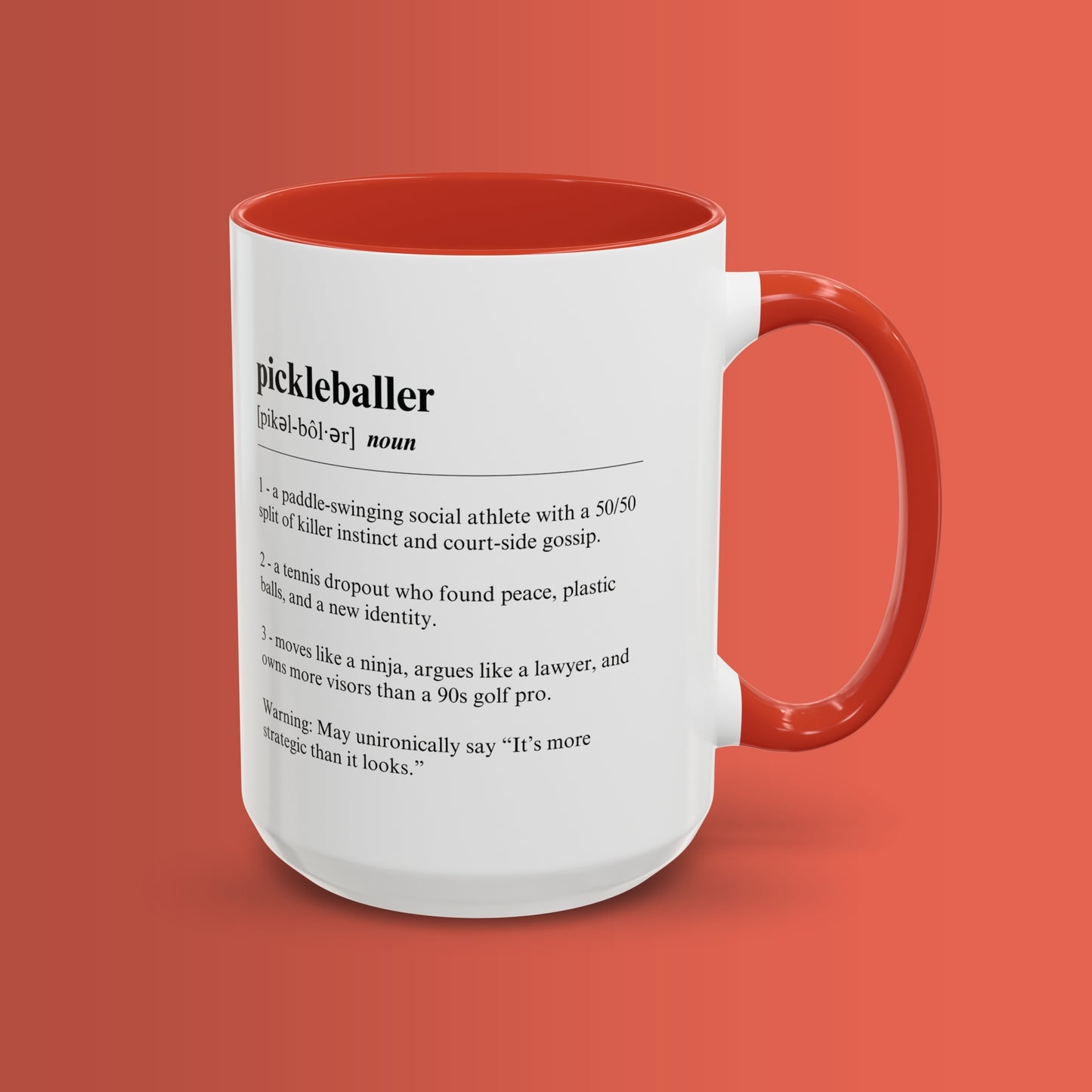 Pickleball Mug 11oz & 15oz Funny Dictionary Mug for Pickleballer