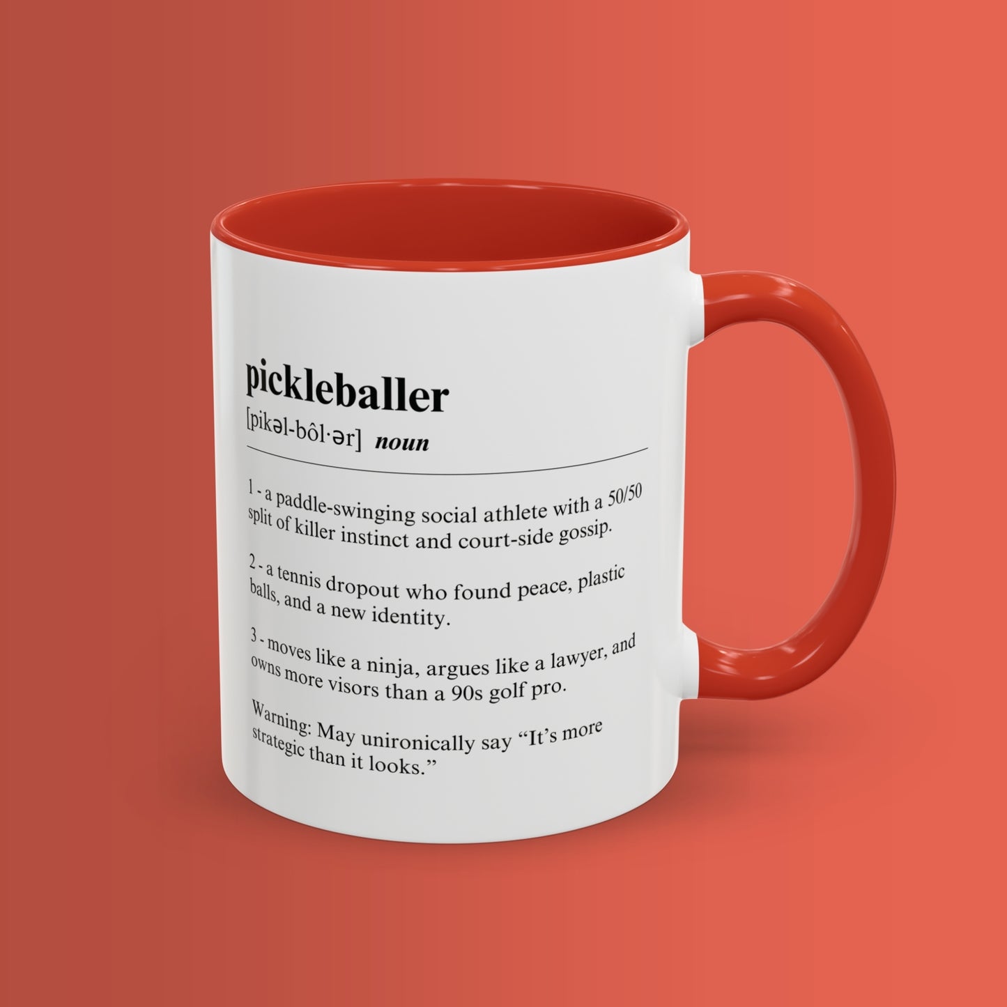 Pickleball Mug 11oz & 15oz Funny Dictionary Mug for Pickleballer