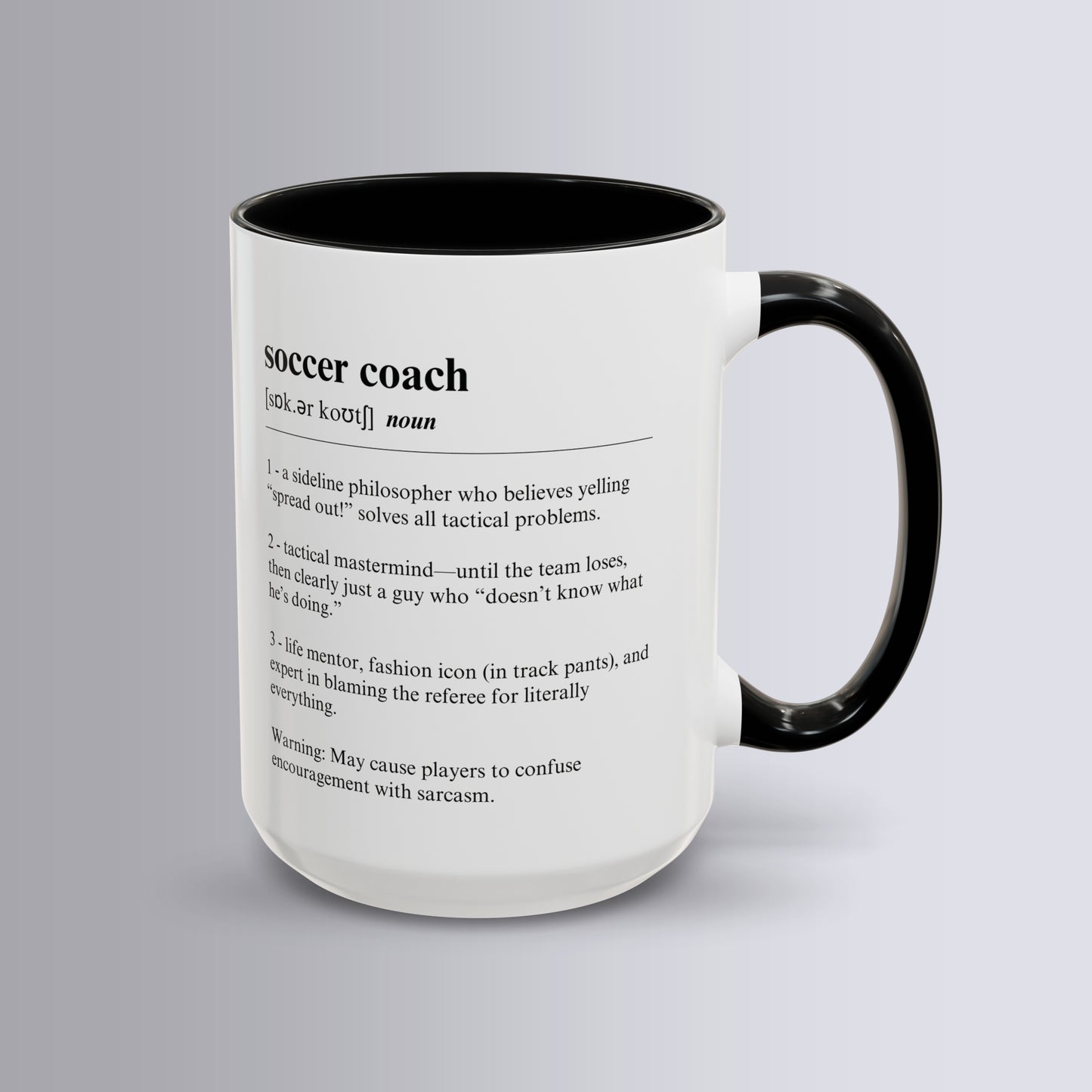 Soccer Coach Mug 11oz & 15oz Funny Dictionary Mug for Soccer Coaches