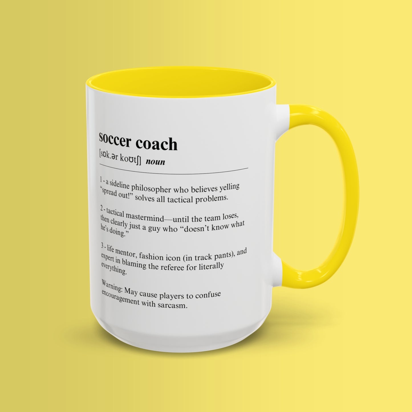 Soccer Coach Mug 11oz & 15oz Funny Dictionary Mug for Soccer Coaches
