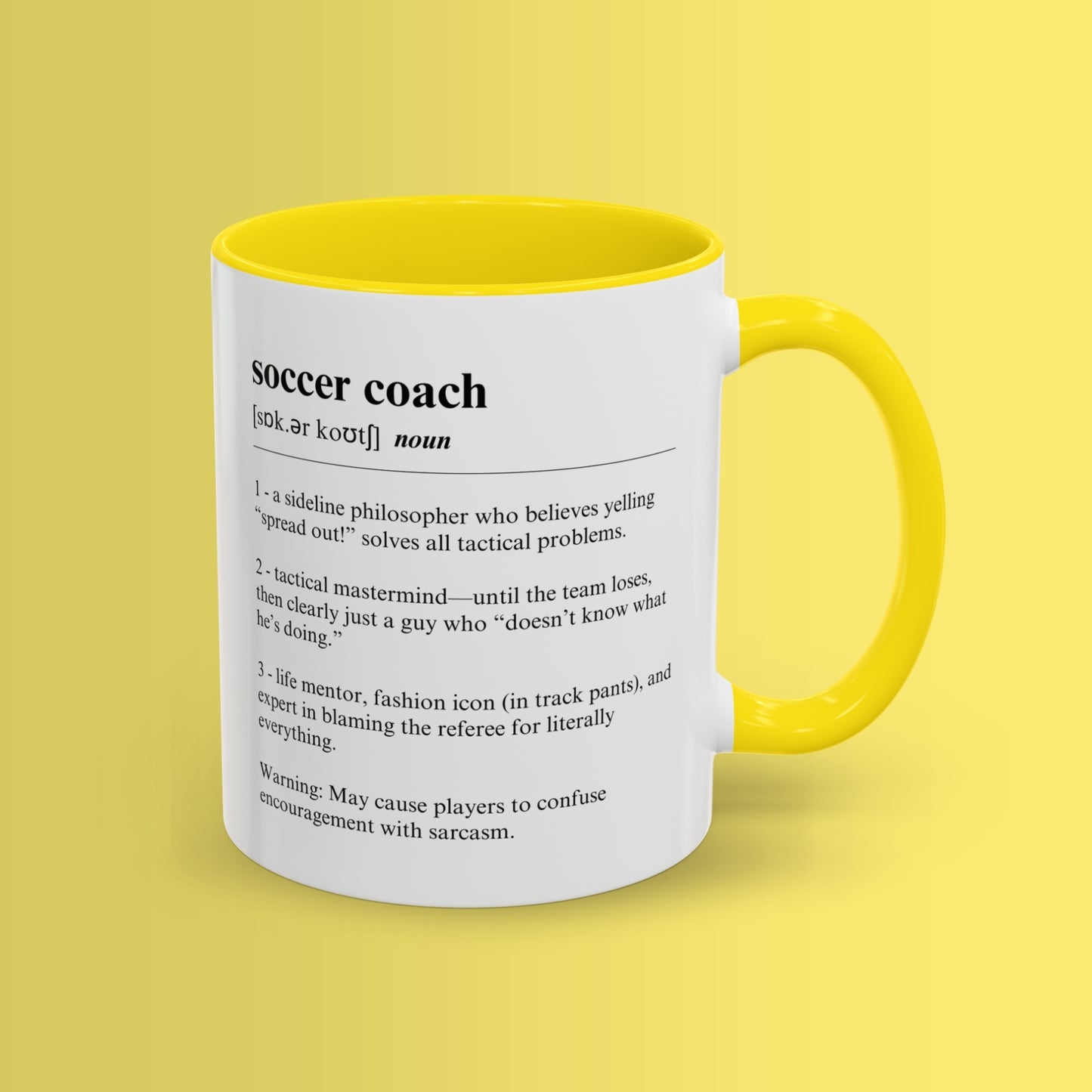 Soccer Coach Mug 11oz & 15oz Funny Dictionary Mug for Soccer Coaches