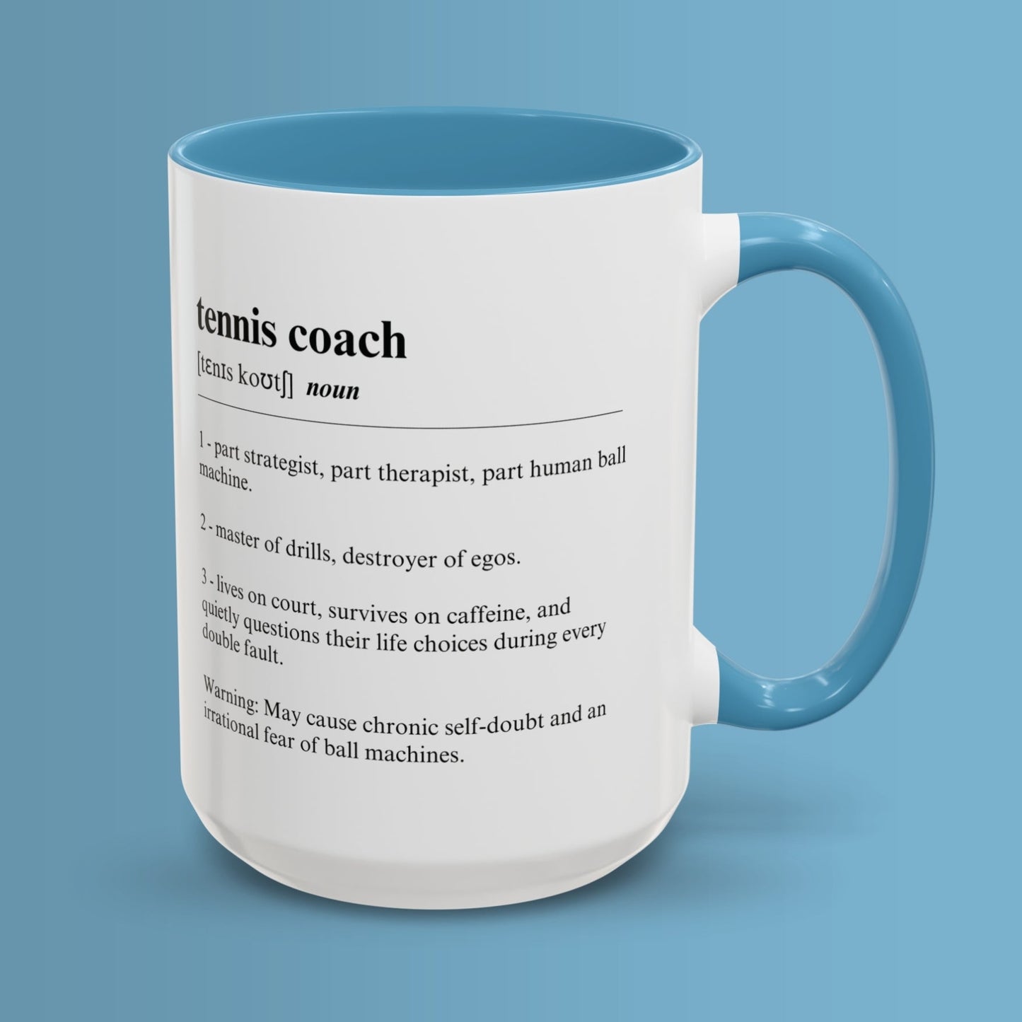 Tennis Coach Mug 11oz & 15oz Funny Dictionary Mug for Tennis Coach