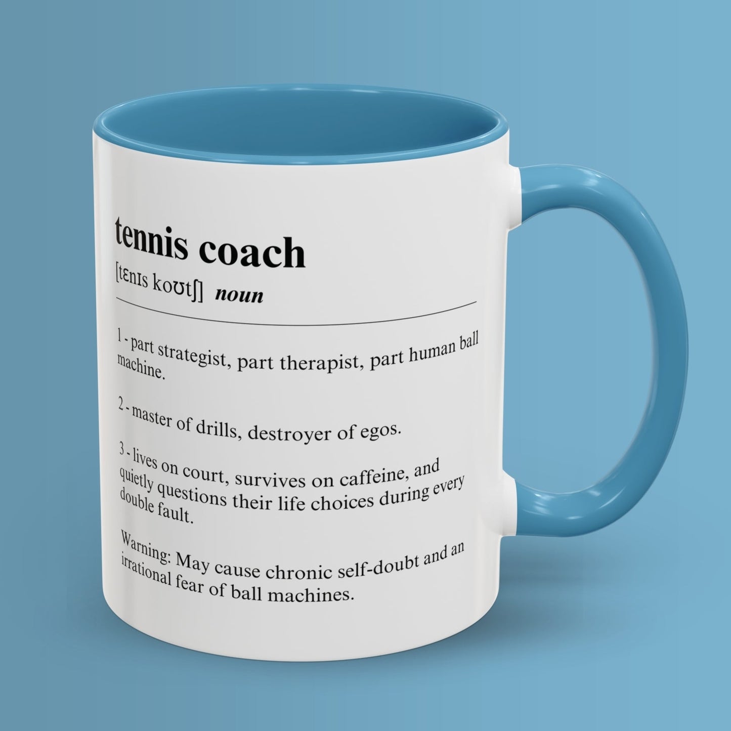 Tennis Coach Mug 11oz & 15oz Funny Dictionary Mug for Tennis Coach