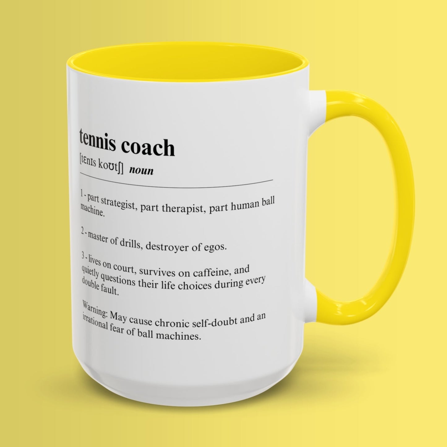 Tennis Coach Mug 11oz & 15oz Funny Dictionary Mug for Tennis Coach
