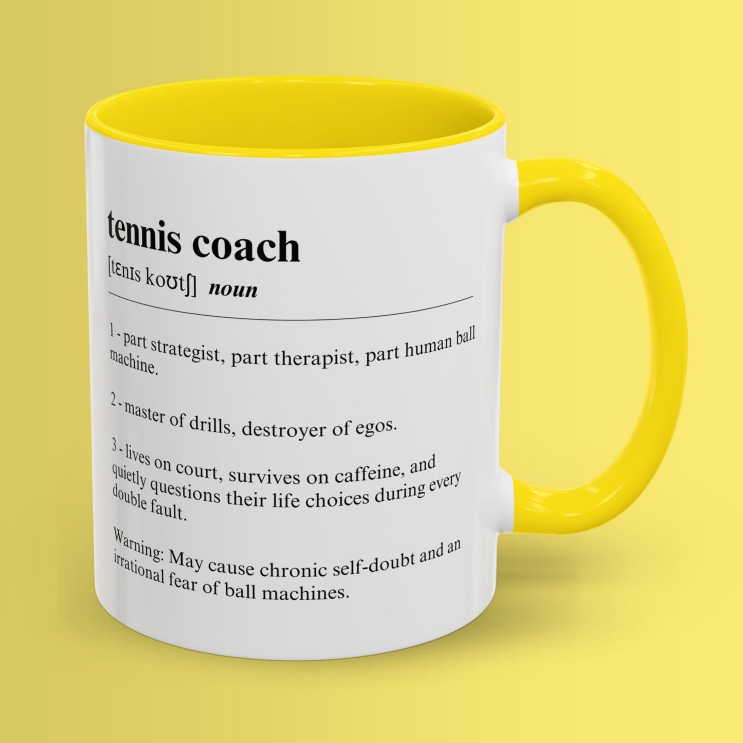 Tennis Coach Mug 11oz & 15oz Funny Dictionary Mug for Tennis Coach