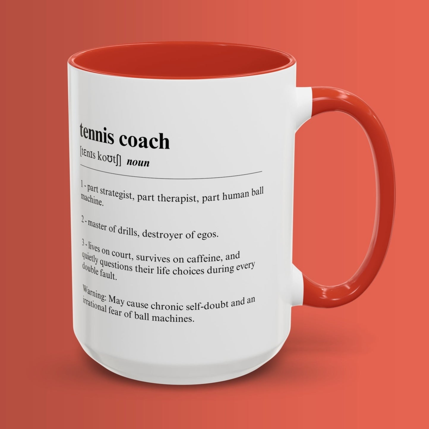 Tennis Coach Mug 11oz & 15oz Funny Dictionary Mug for Tennis Coach