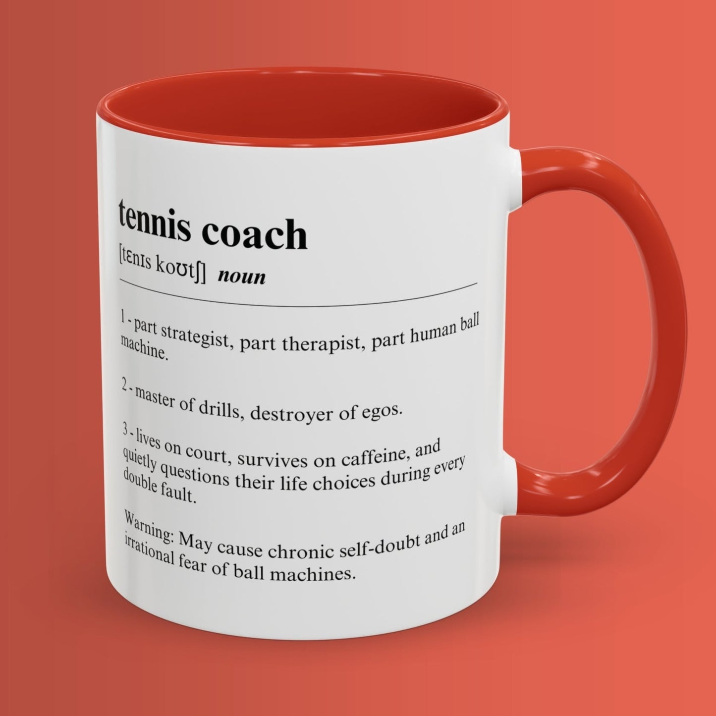 Tennis Coach Mug 11oz & 15oz Funny Dictionary Mug for Tennis Coach
