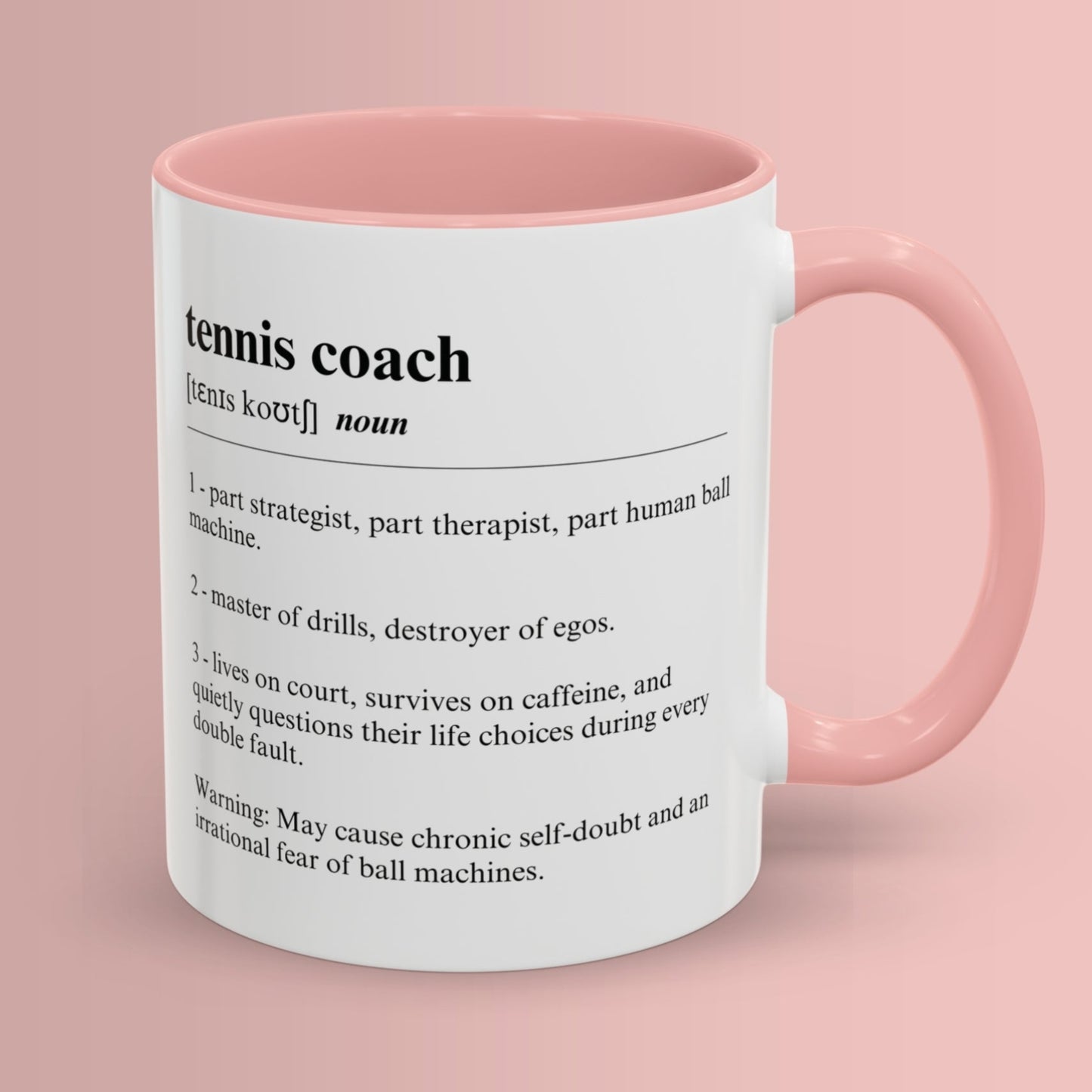 Tennis Coach Mug 11oz & 15oz Funny Dictionary Mug for Tennis Coach
