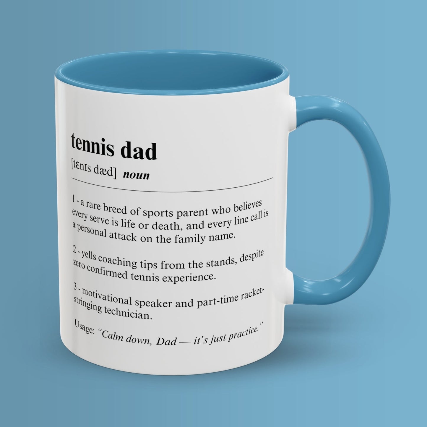 Tennis Dad Mug 11oz & 15oz Funny Dictionary Mug for Tennis Dad