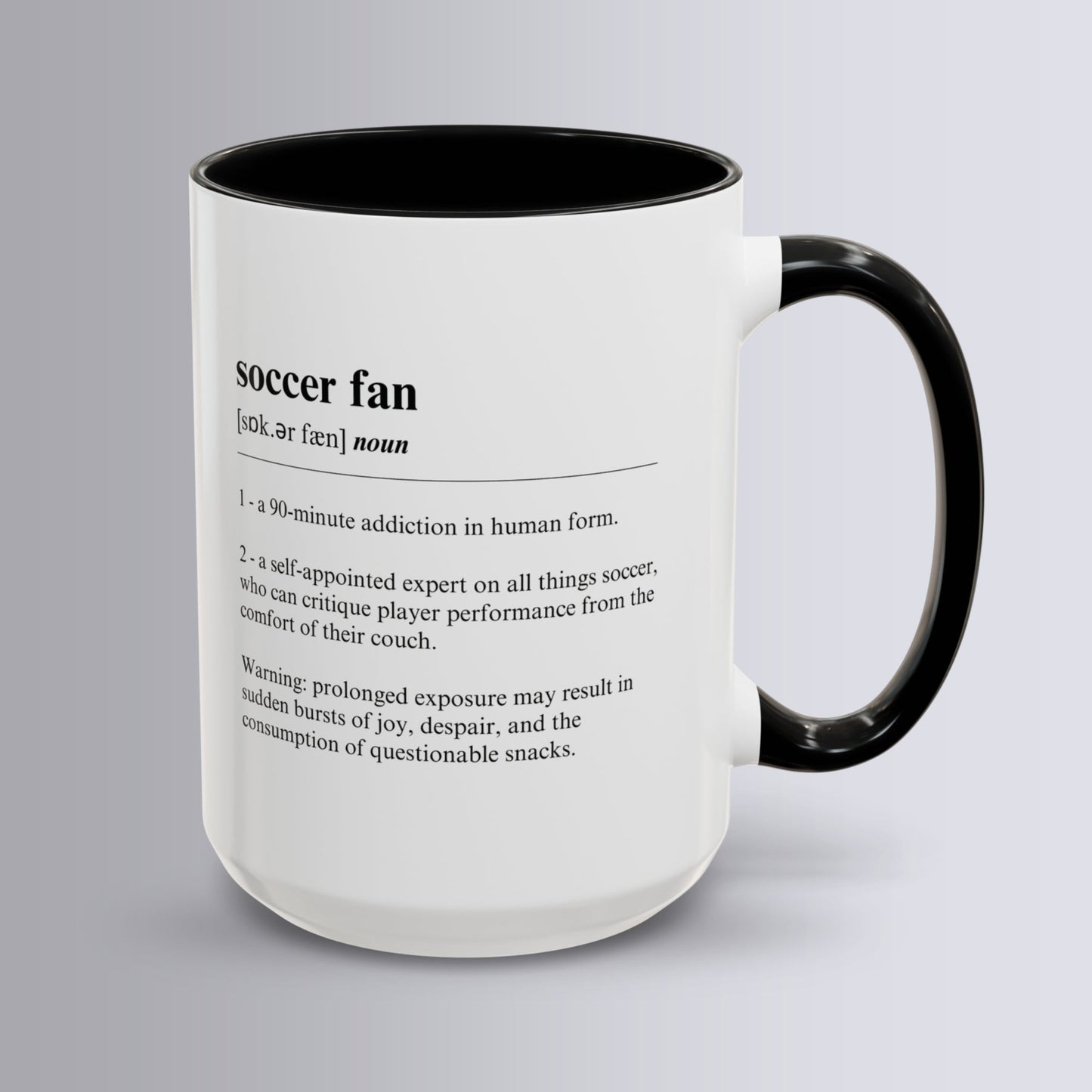 Soccer Fan Mug 11oz & 15oz Funny Dictionary Mug for Soccer Fans