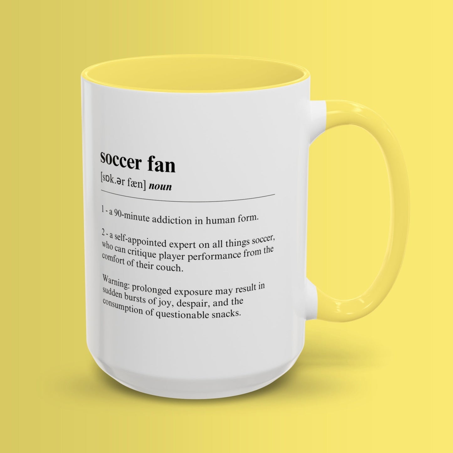 Soccer Fan Mug 11oz & 15oz Funny Dictionary Mug for Soccer Fans