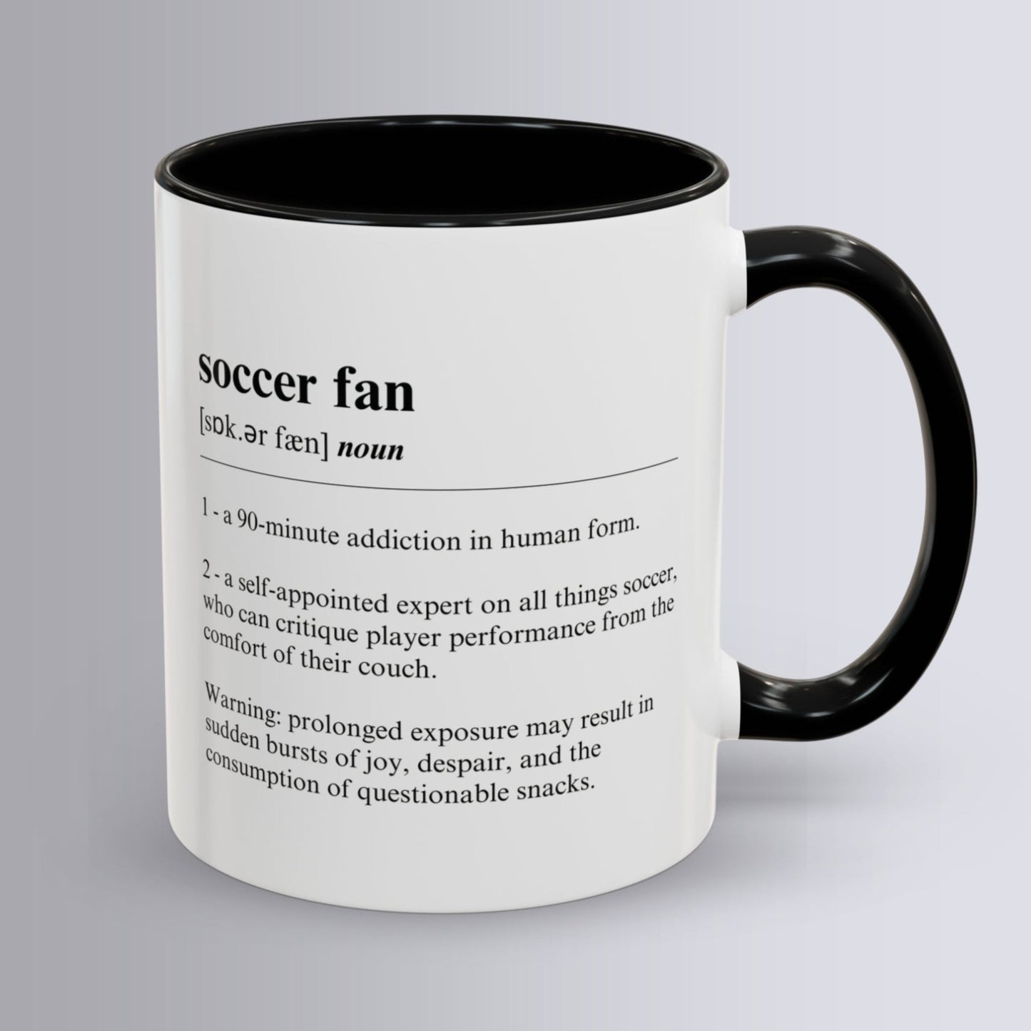 Soccer Fan Mug 11oz & 15oz Funny Dictionary Mug for Soccer Fans