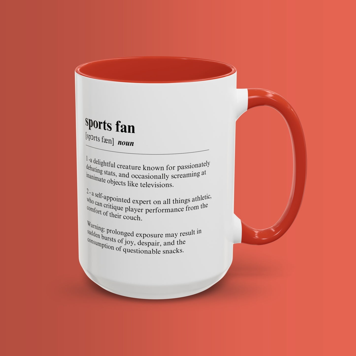 Sports Fan Mug 11oz & 15oz Funny Dictionary Mug for Sports Fans