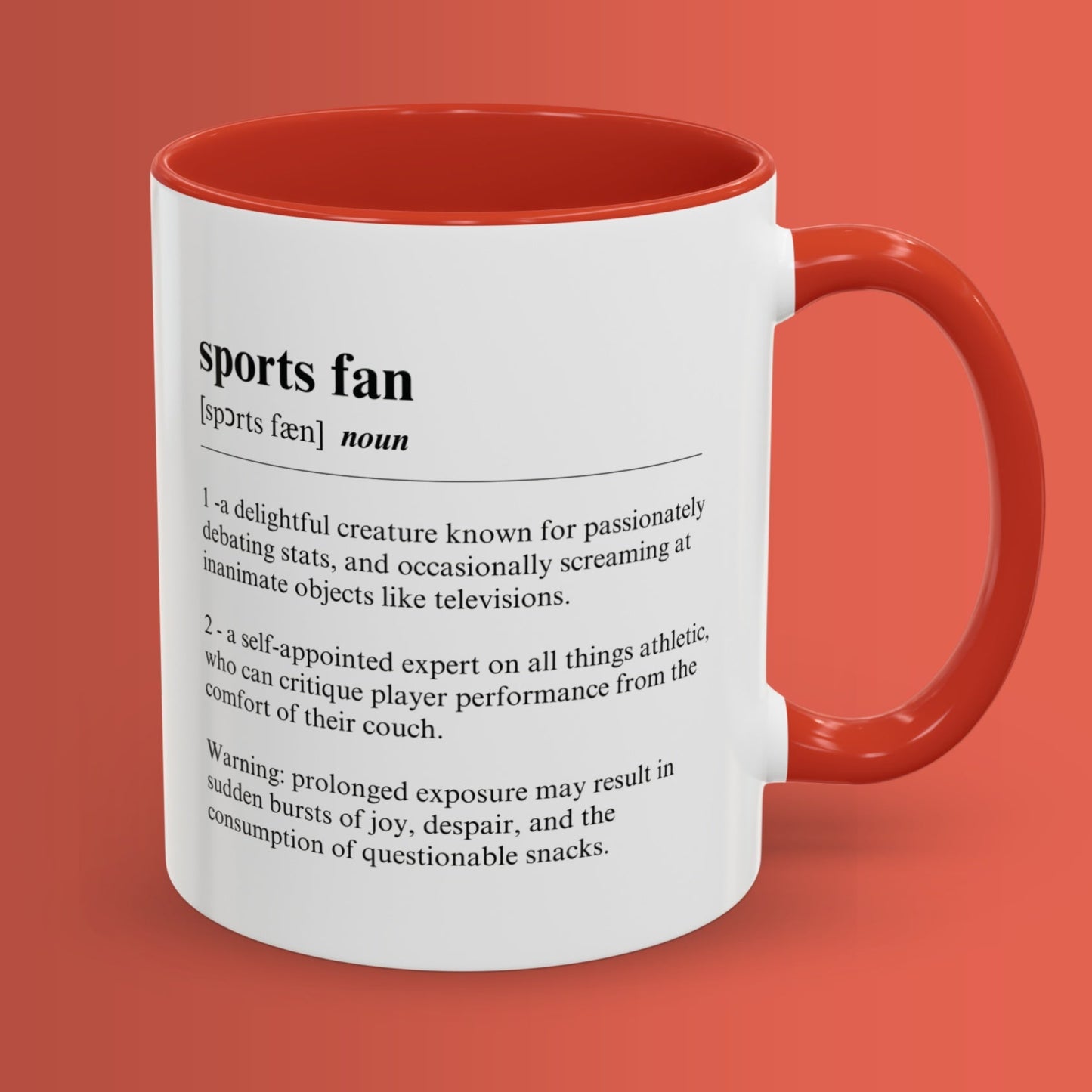 Sports Fan Mug 11oz & 15oz Funny Dictionary Mug for Sports Fans