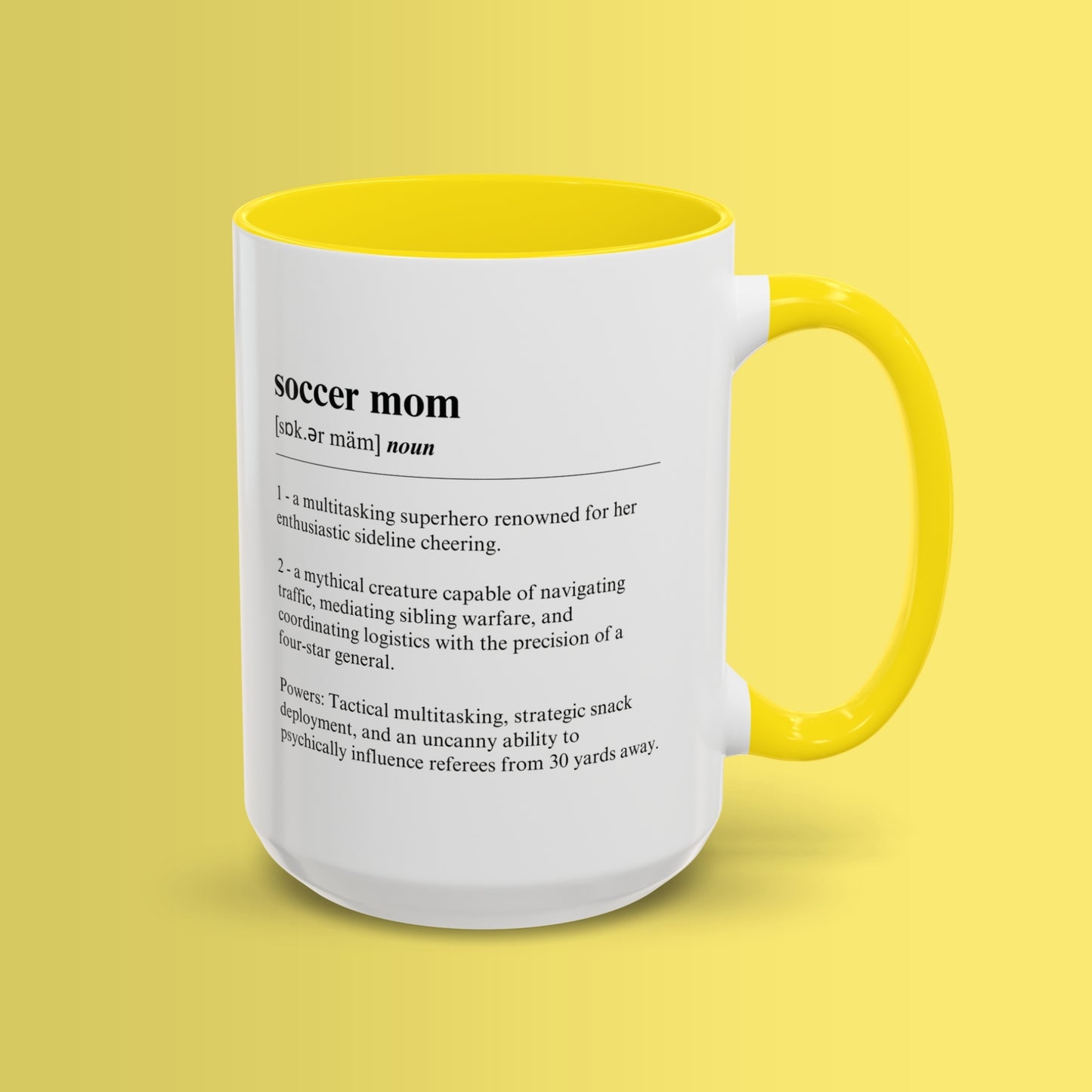 Soccer Mom Mug 11oz and 15oz Funny Dictionary Mug for Soccer Moms