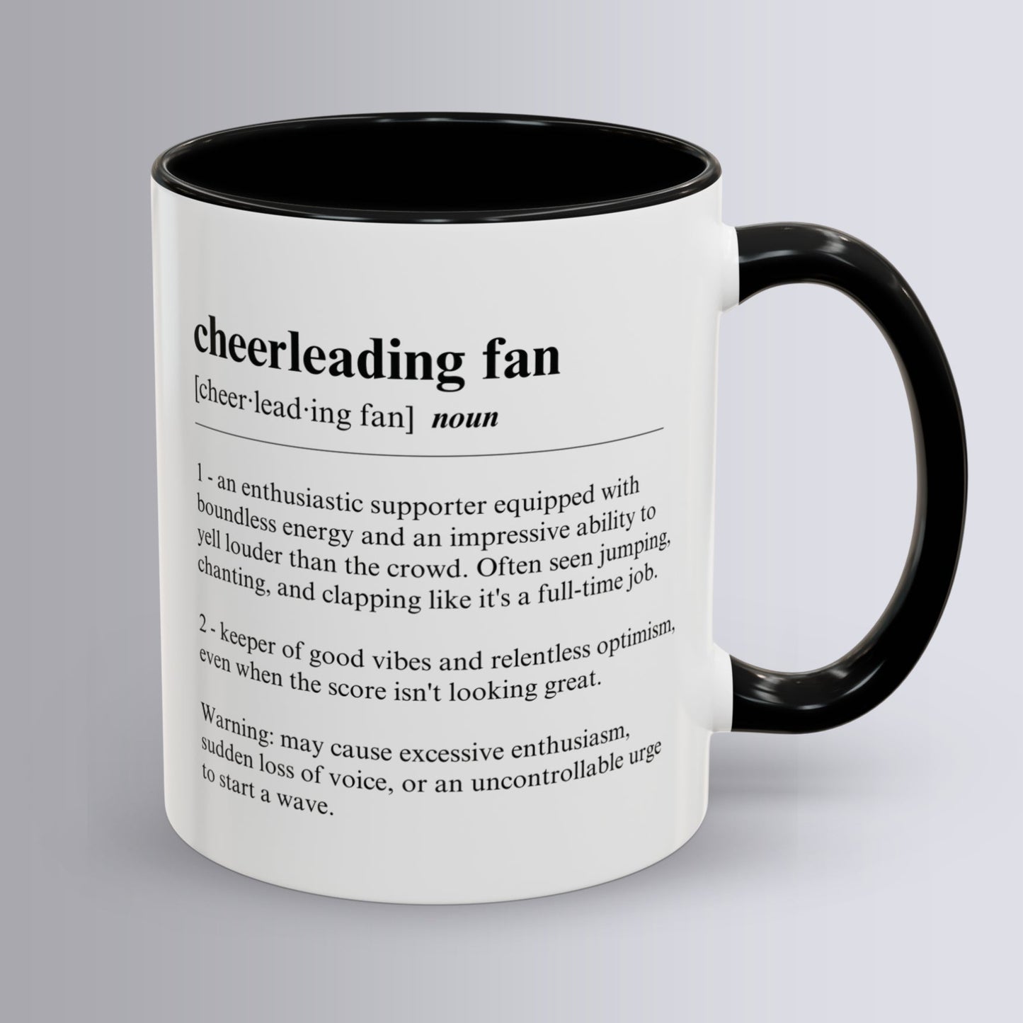 Cheerleading Fan Mug Funny Dictionary Mug for Sports Fans