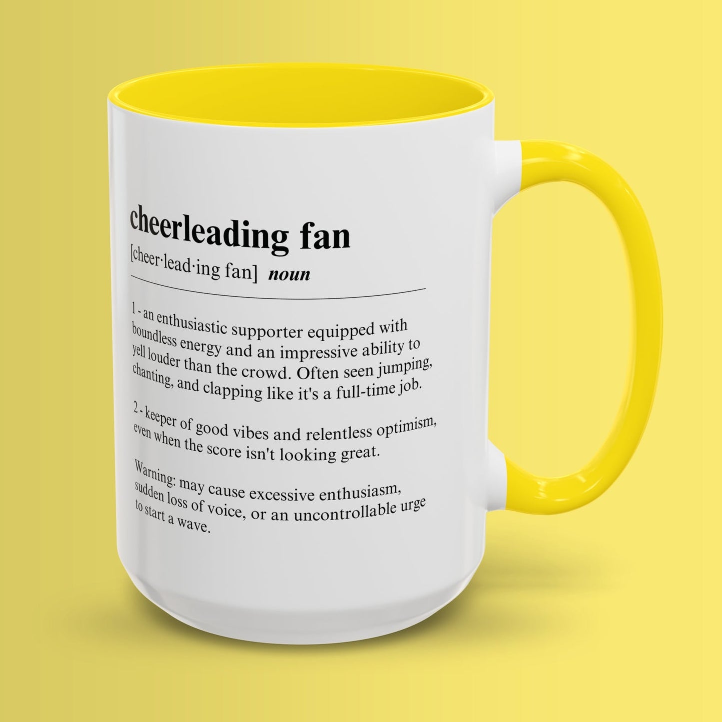 Cheerleading Fan Mug Funny Dictionary Mug for Sports Fans