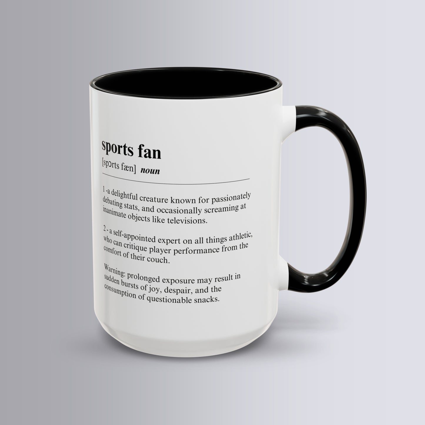 Sports Fan Mug 11oz & 15oz Funny Dictionary Mug for Sports Fans
