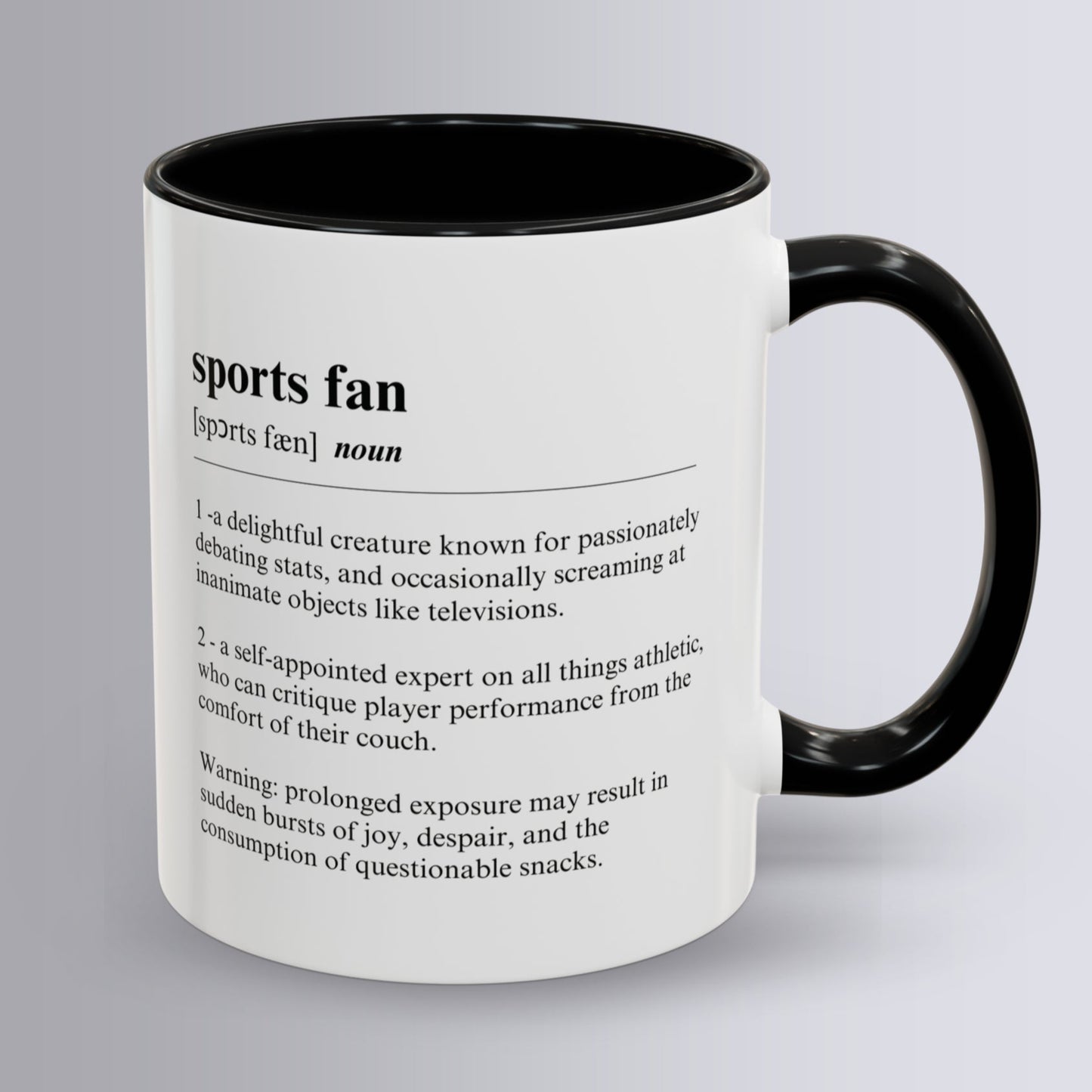 Sports Fan Mug 11oz & 15oz Funny Dictionary Mug for Sports Fans