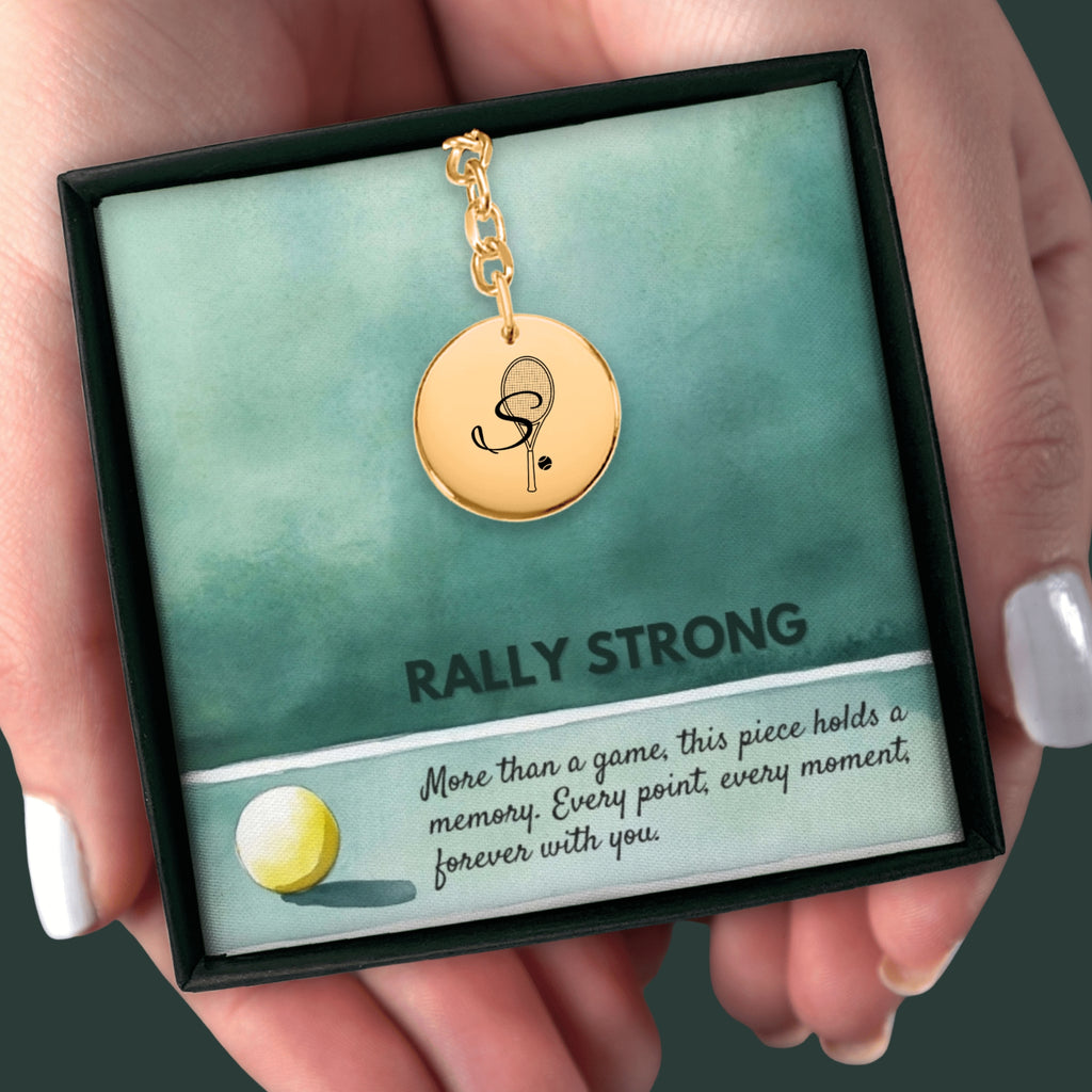 Custom Monogram Tennis Keychain