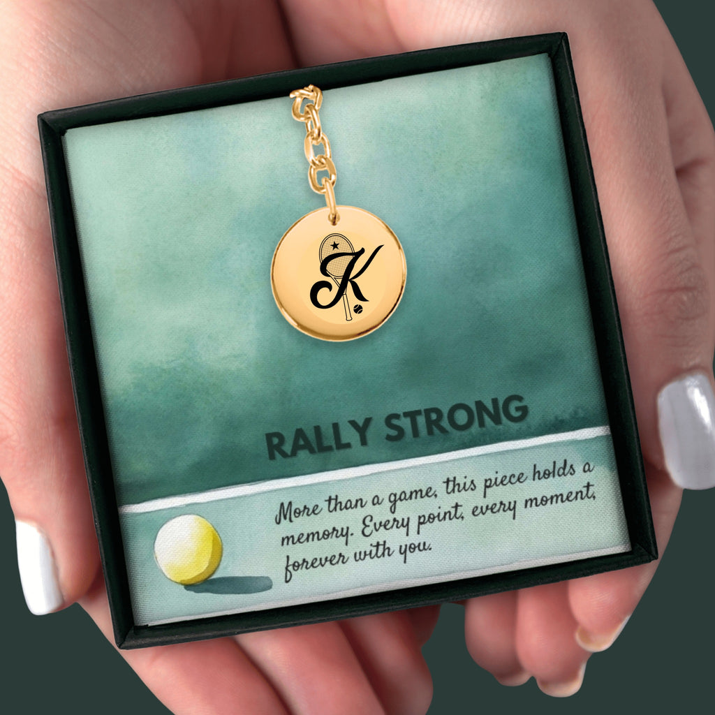 Retro Monogram Tennis Keychain