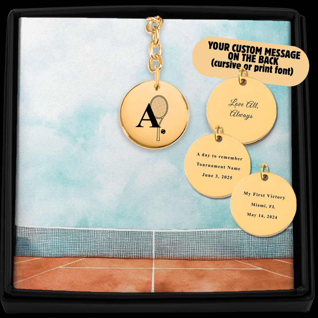Custom Monogram Tennis Keychain