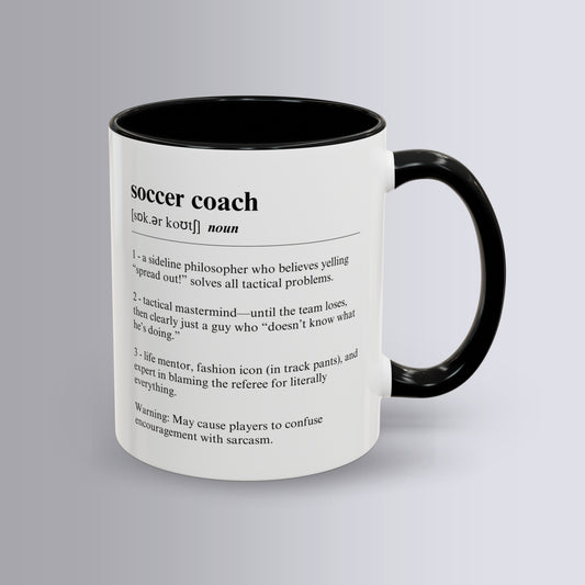 Soccer Coach Mug 11oz & 15oz Funny Dictionary Mug for Soccer Coaches
