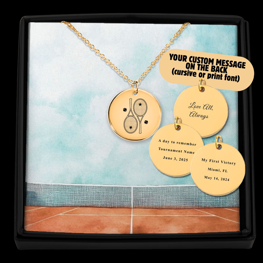 Tennis Necklace 2 Star Racquets