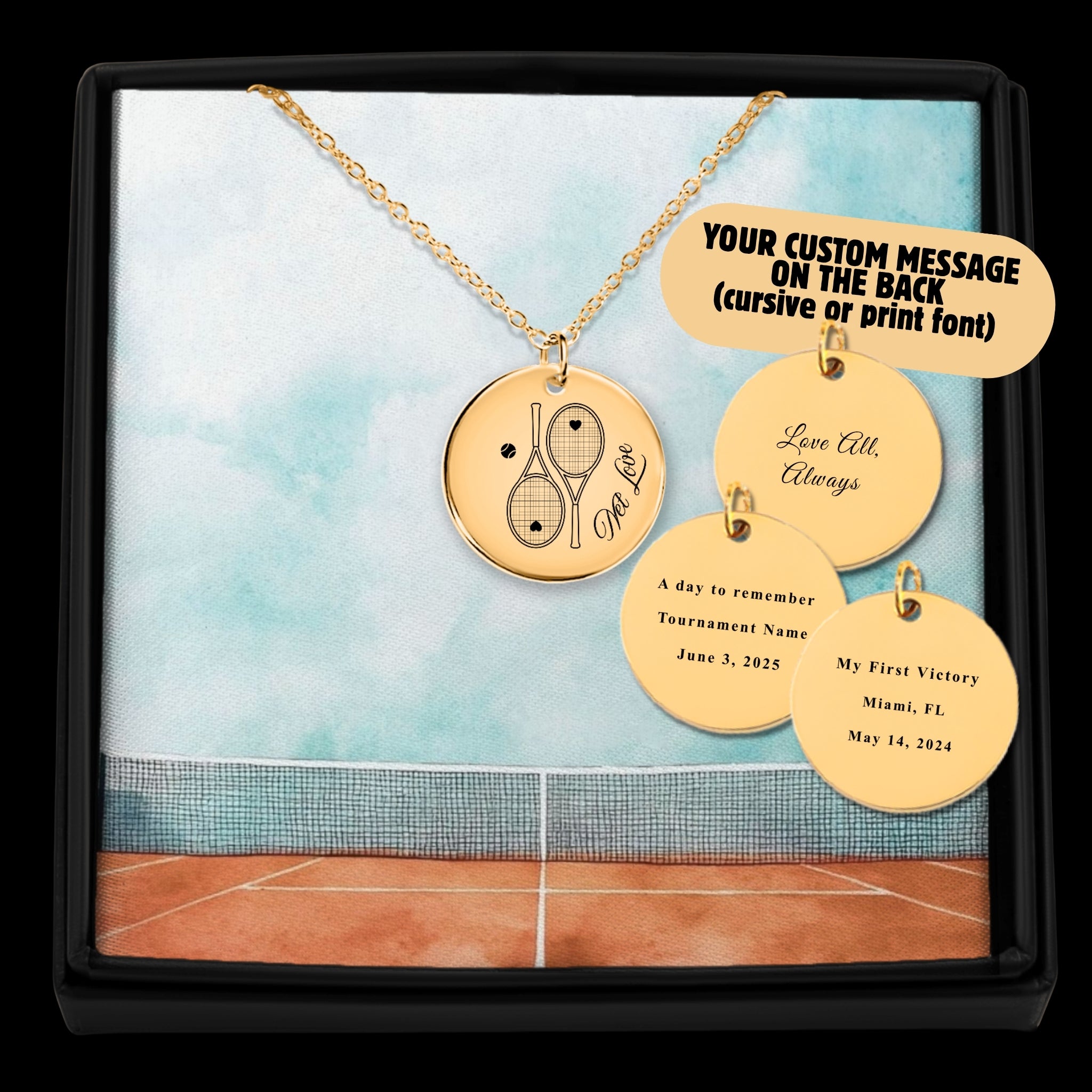 Tennis Necklace Net Love Racquets