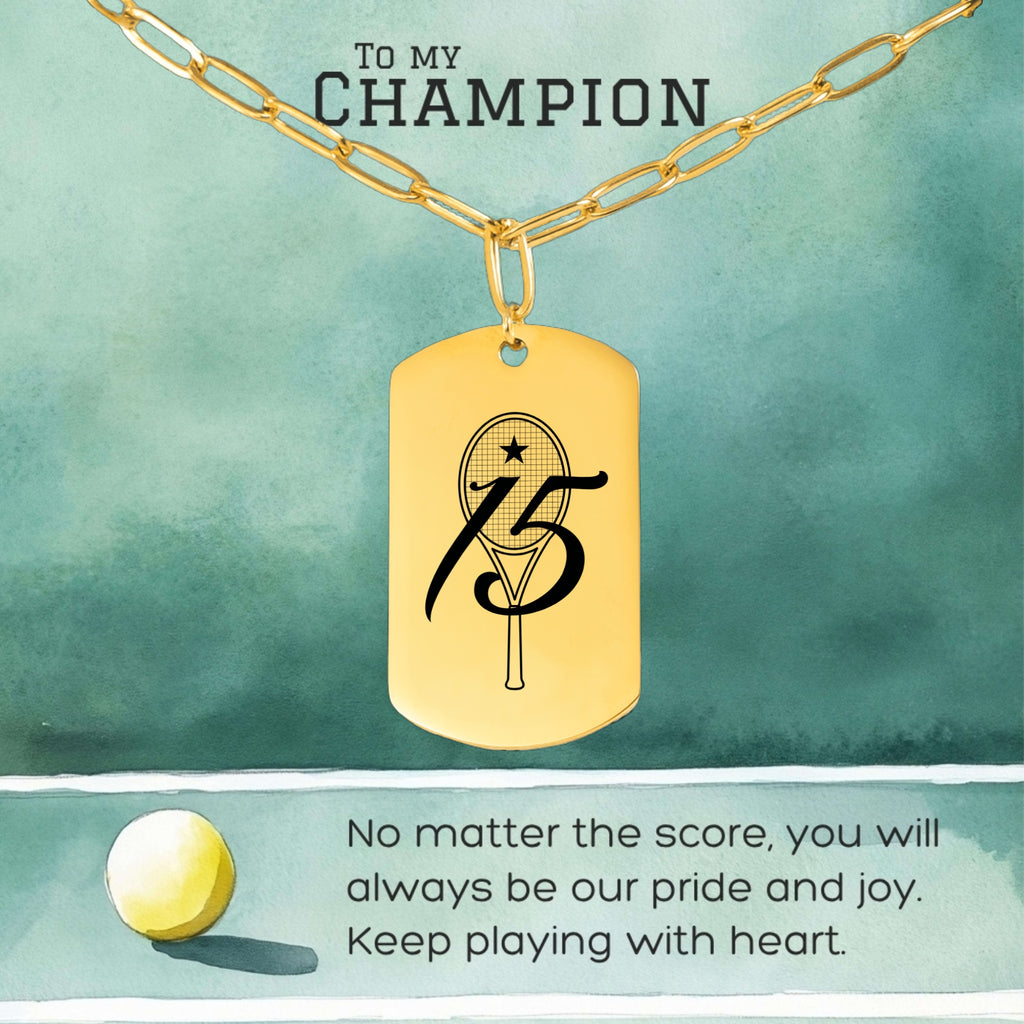 Custom Tennis Necklace My Lucky Number Tag Pendant