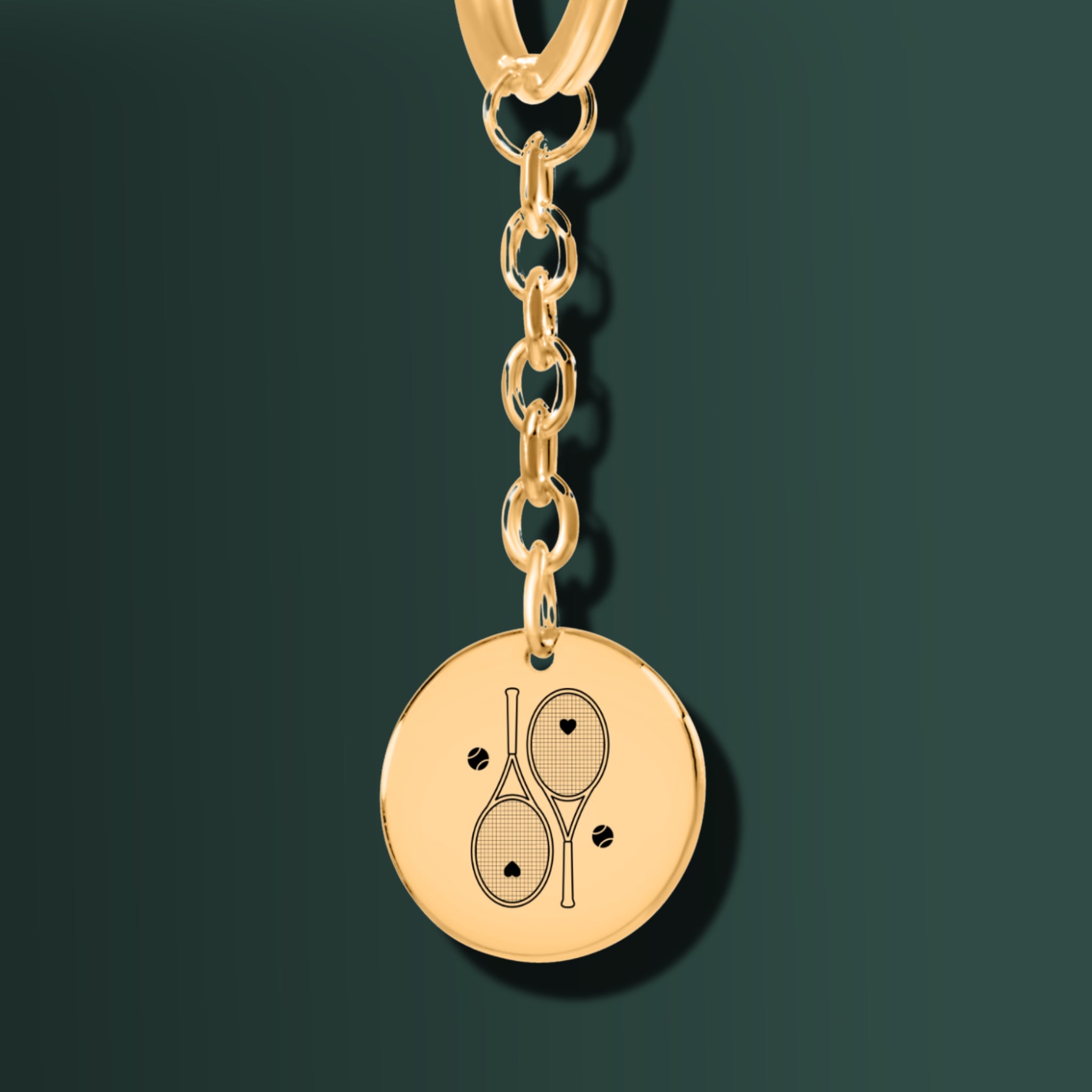 Tennis Keyring 2 Heart Racquets