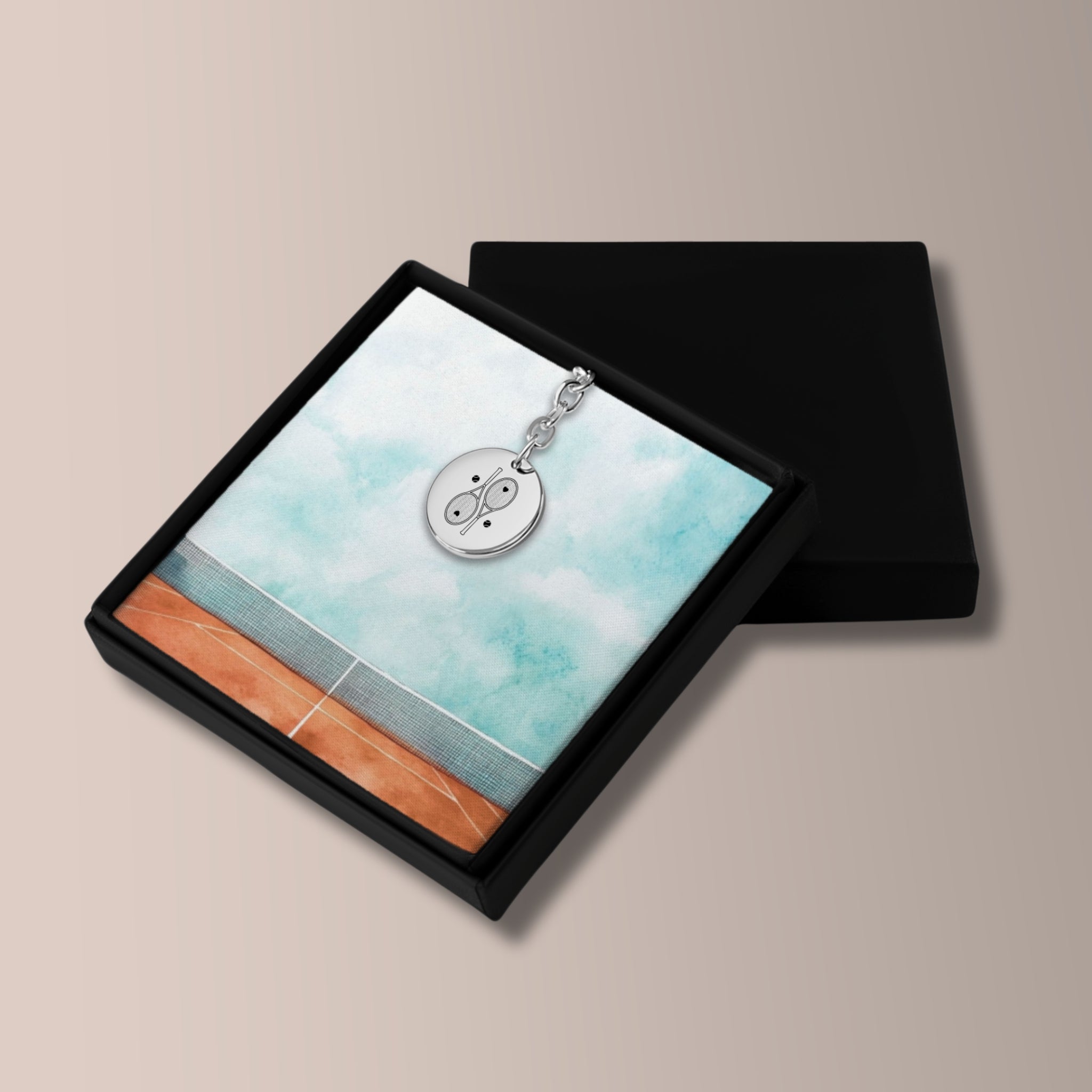 Tennis Keyring 2 Heart Racquets