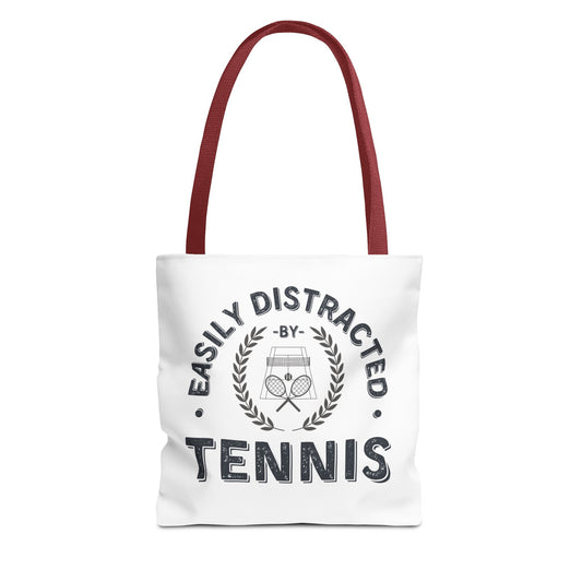 Tennis Tote Bag Easily Distracted by Tennis Funny Bag for Tennis Lovers