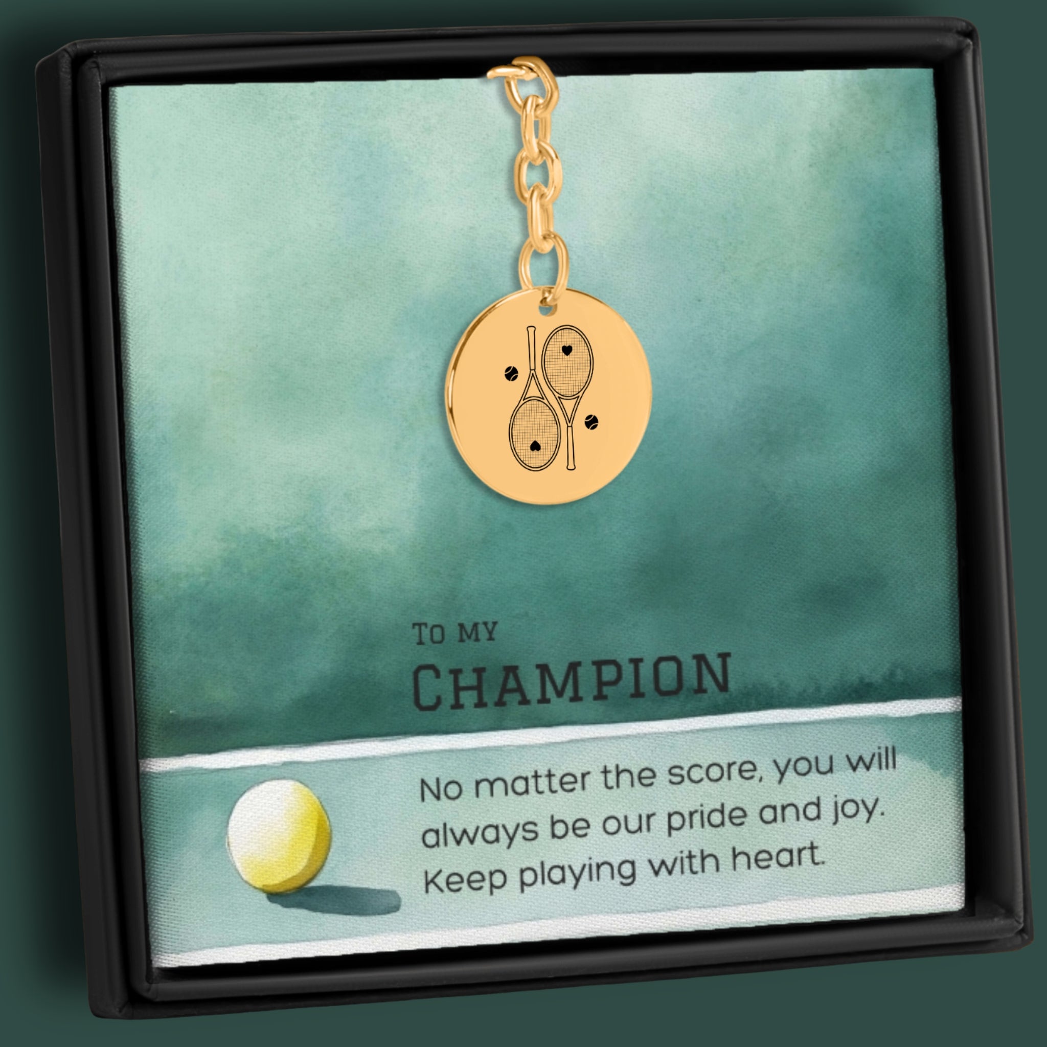 Tennis Keyring 2 Heart Racquets