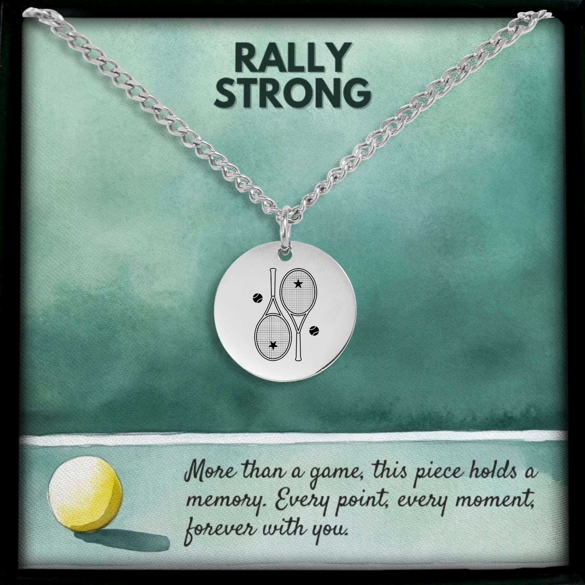 Tennis Necklace 2 Star Racquets