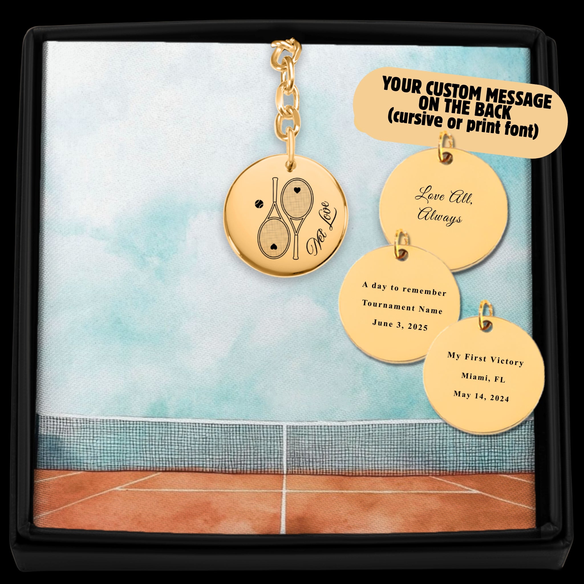 Tennis Keyring Net Love Racquets