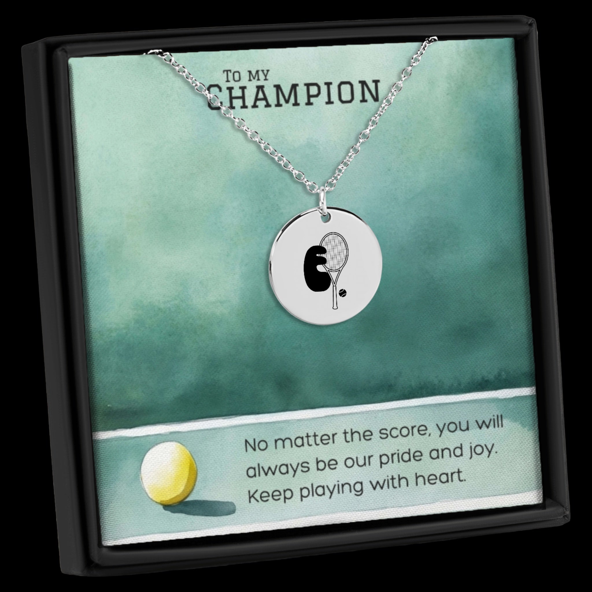 Tennis Bubble Monogram Necklace with Coin Pendant