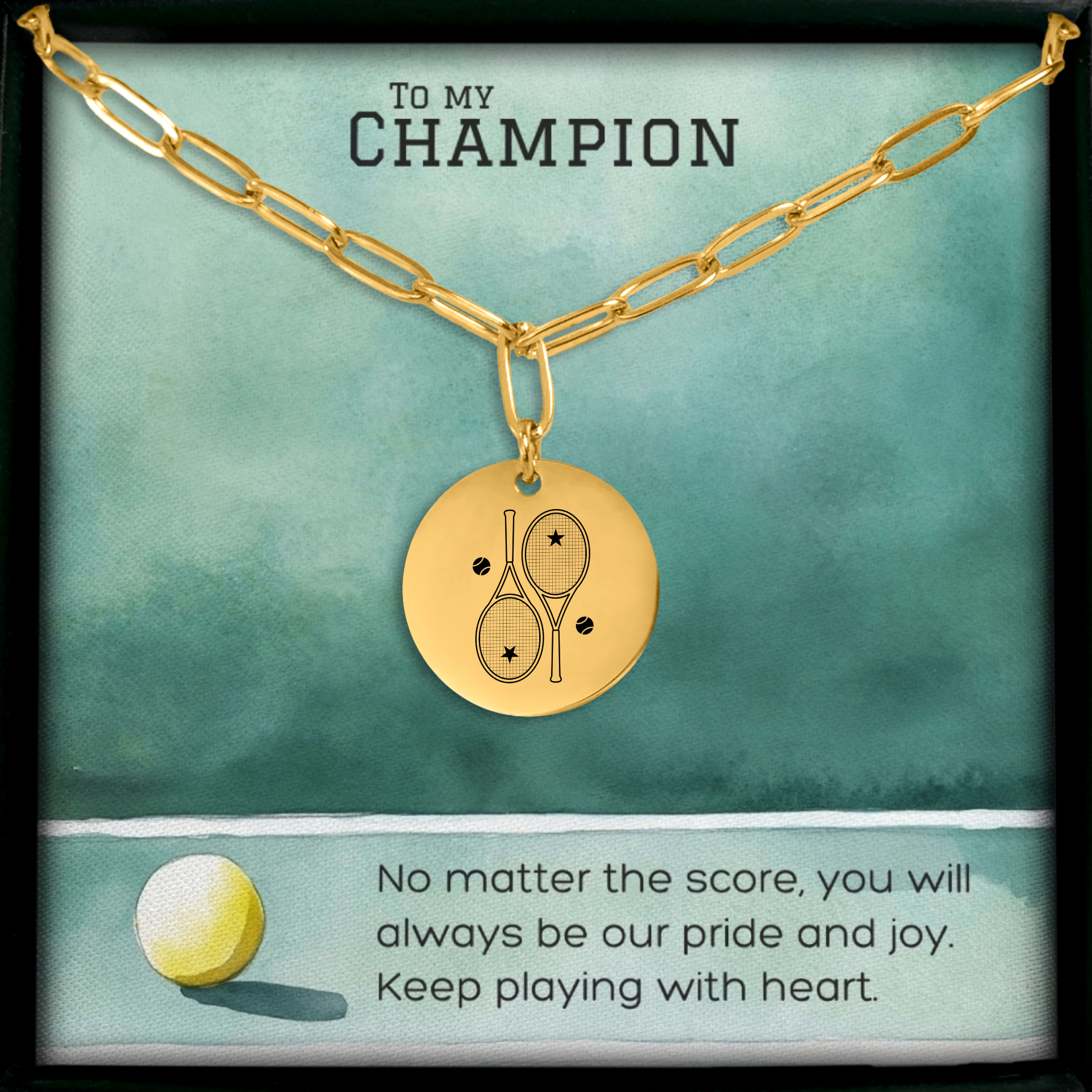 Tennis Necklace 2 Star Racquets