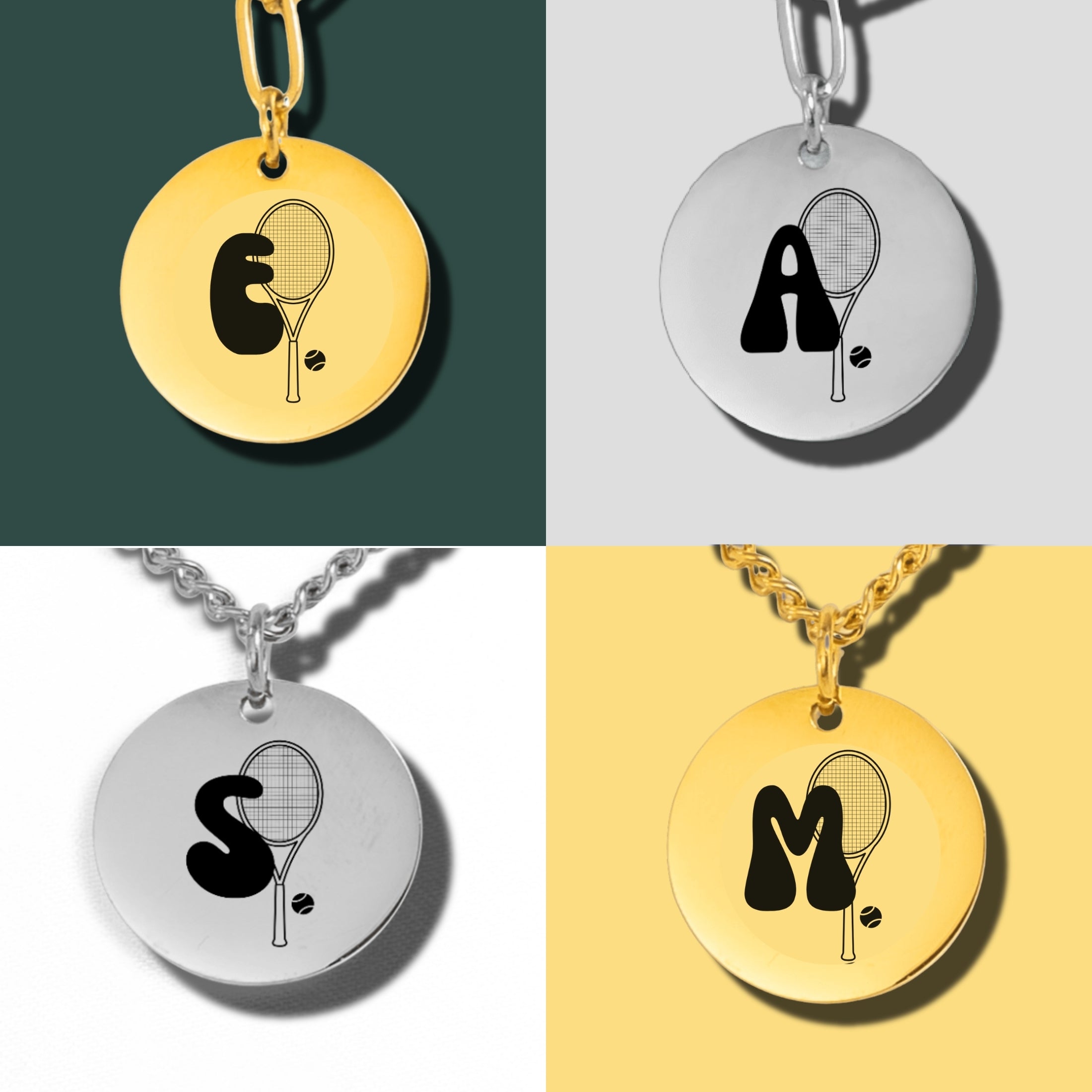 Custom Bubble Monogram Tennis Necklace
