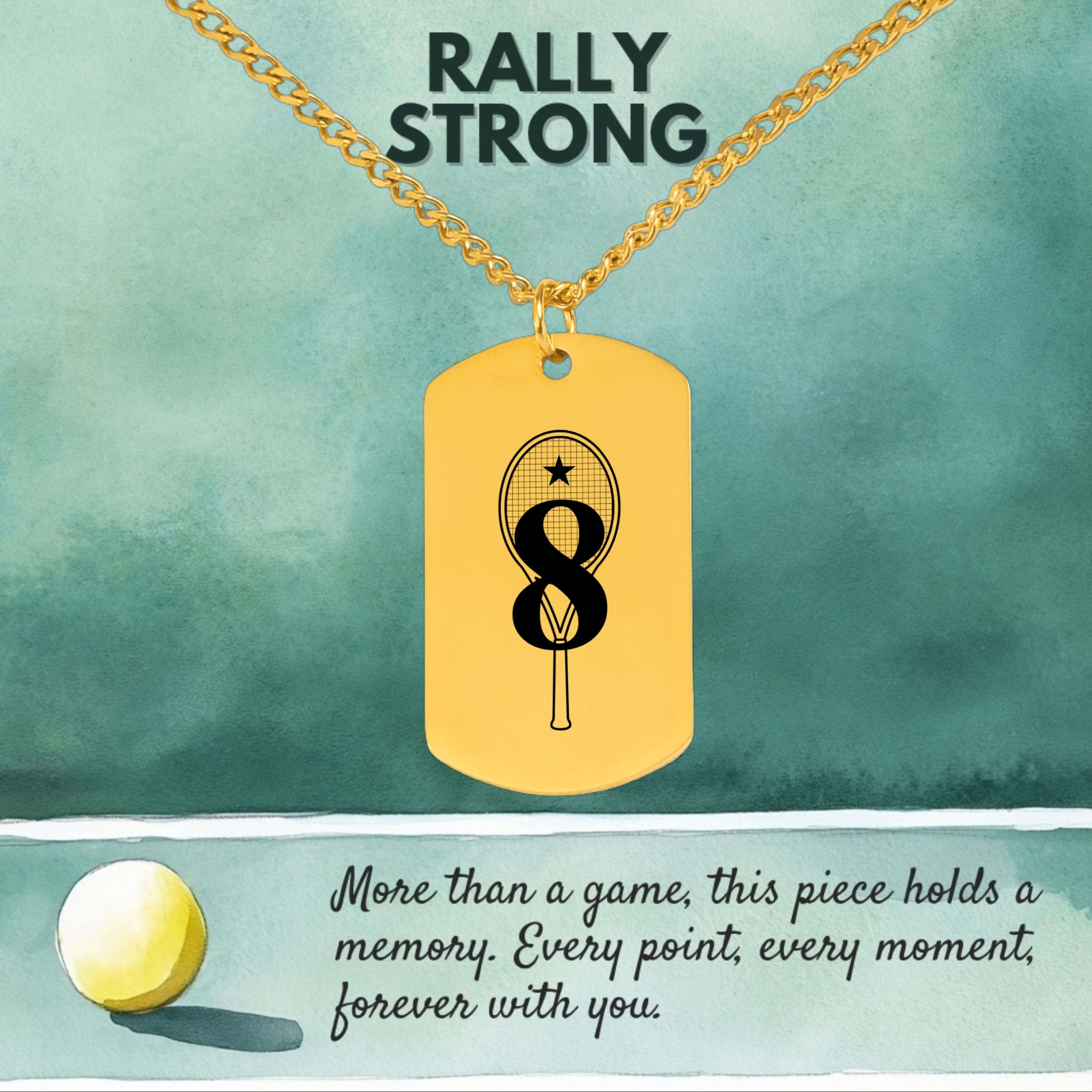 Custom Tennis Necklace My Lucky Number Tag Pendant