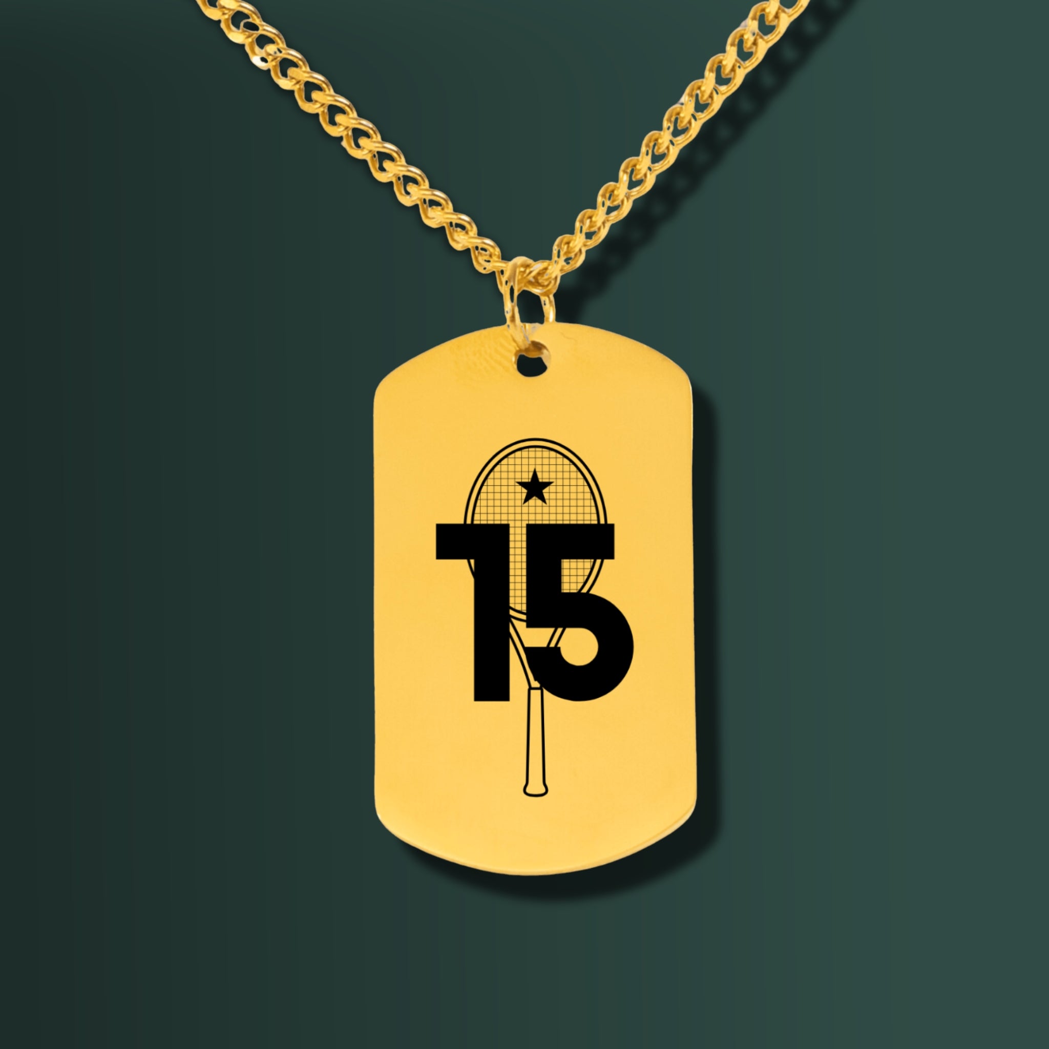 Custom Tennis Necklace My Lucky Number Tag Pendant