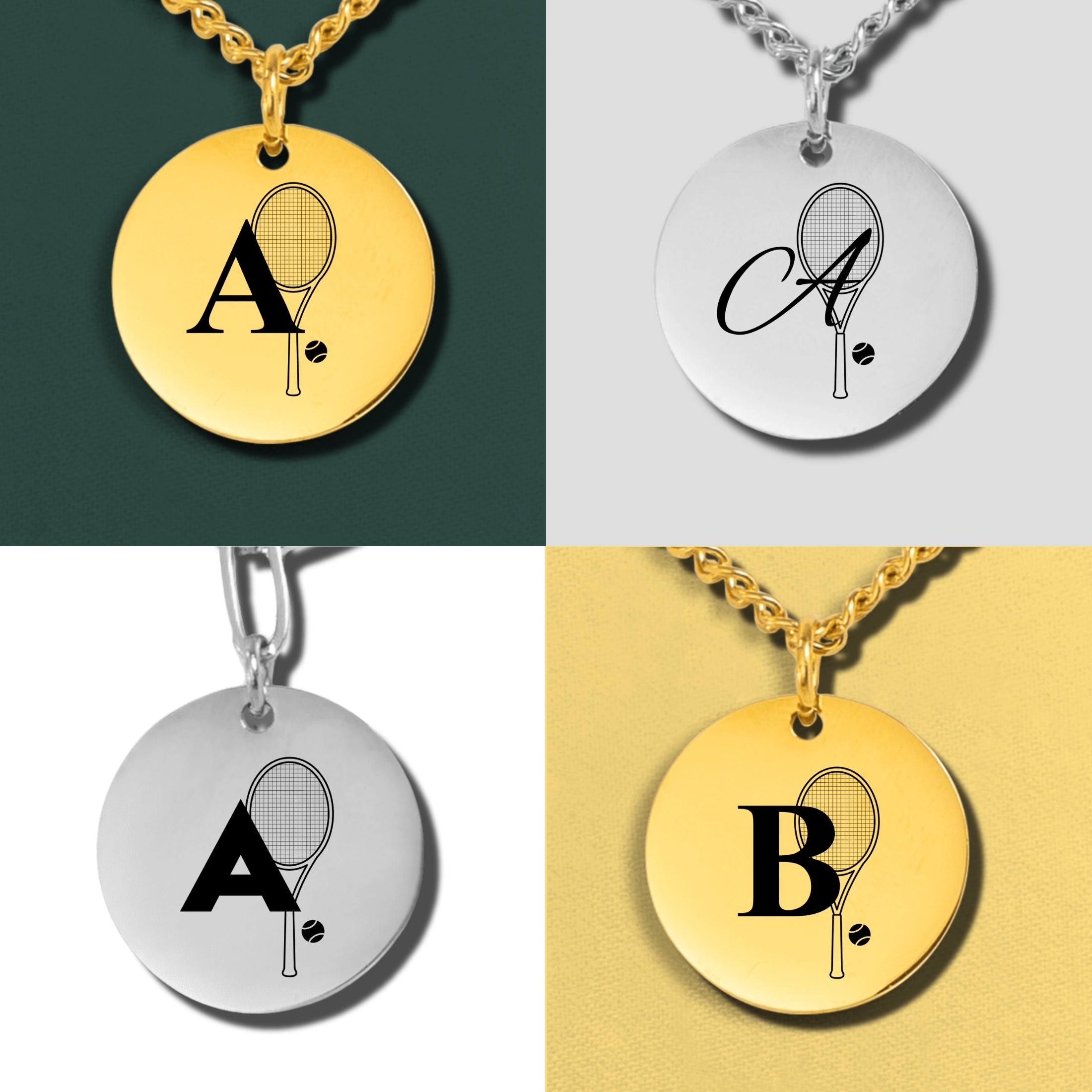Custom Monogram Tennis Necklace