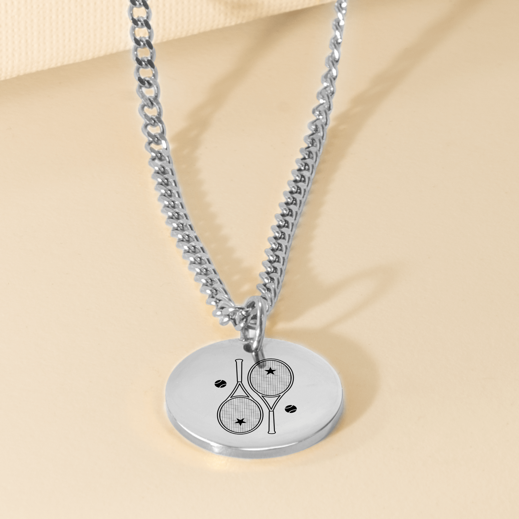 Tennis Necklace 2 Star Racquets