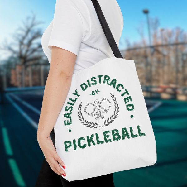 Pickleball Tote Bag Easily Distracted by Pickleball Funny Bag for Pickleball Lovers