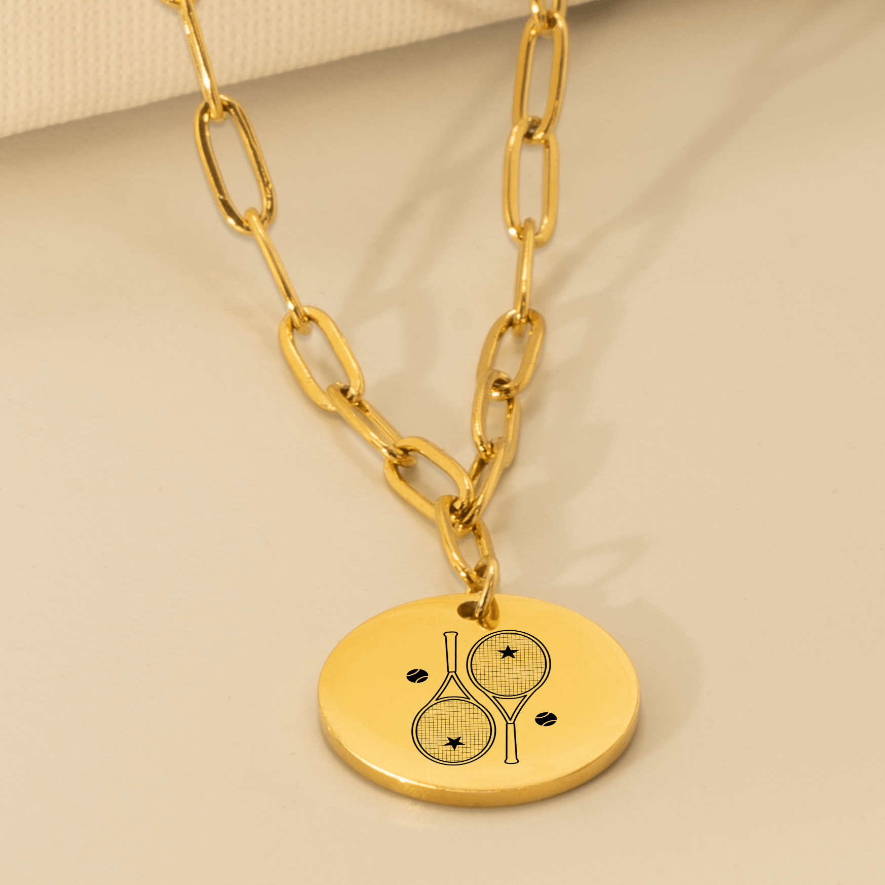 Tennis Necklace 2 Star Racquets