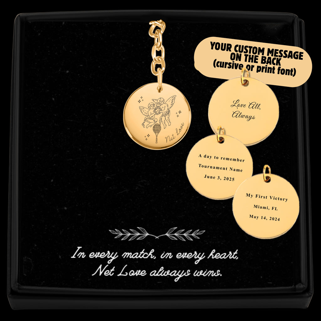 Tennis Keychain Net Love Angels