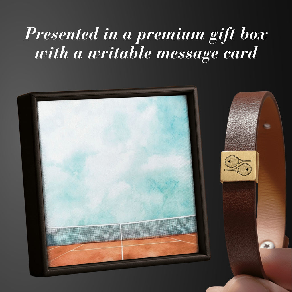 Men's Leather Bracelet 2 Tennis Racquets