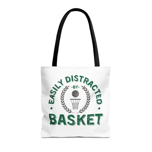 Basket Tote Bag Easily Distracted by Basket Funny Bag for Basketball Lovers