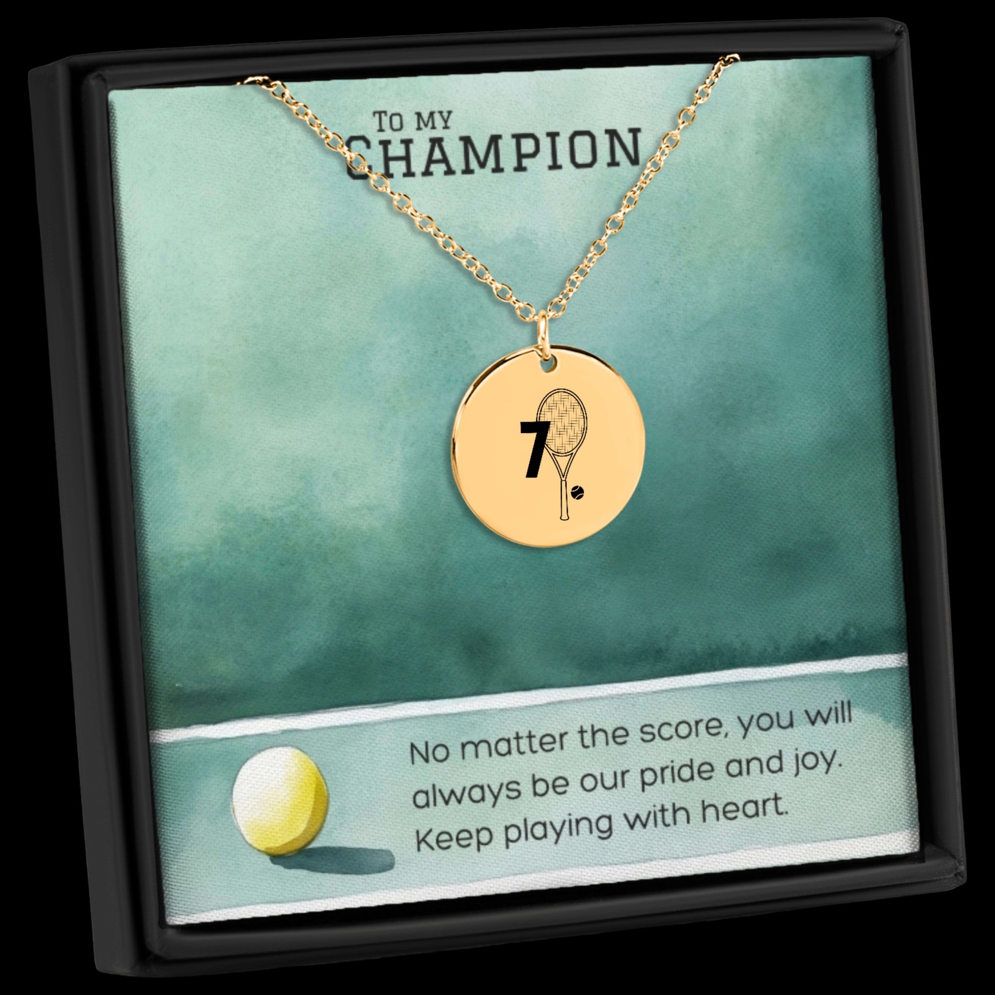 Custom Tennis Necklace My Lucky Number Coin Pendant
